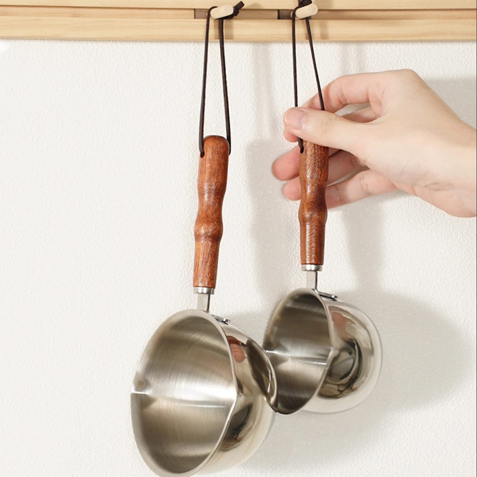 300Ml Stainless Steel Boiler Pot With Heat Resistant Wood Handle, Melting Pot Universal For Melting Chocolate, Butter, Cheese, C