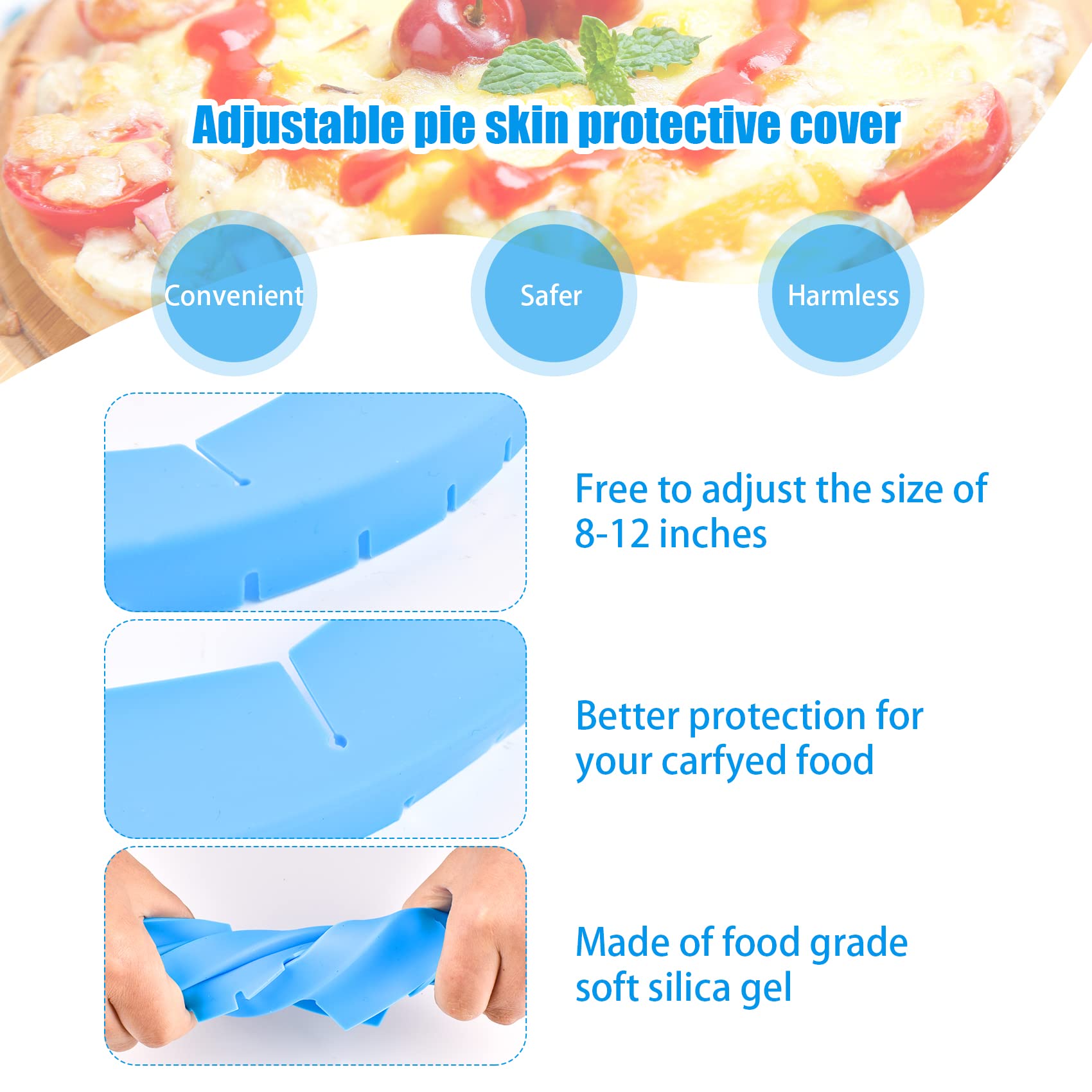 Stnrst-In 2 Pack Adjustable Pie Crust Shield Silicone Bake Crust Protector Reusable Pie Crust Protector Pie Crust Covers For Edg