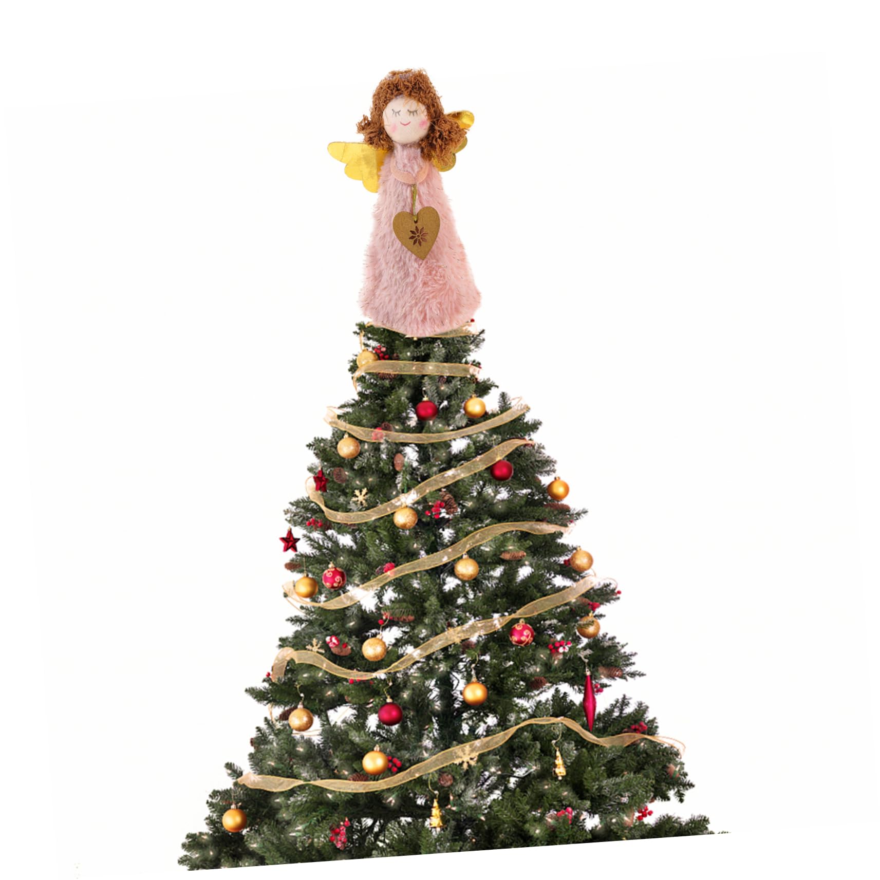 ABOOFAN Festival Supplies 1pc Christmas Decorations Plush Girl Ornaments Angel Christmas Tree Topper
