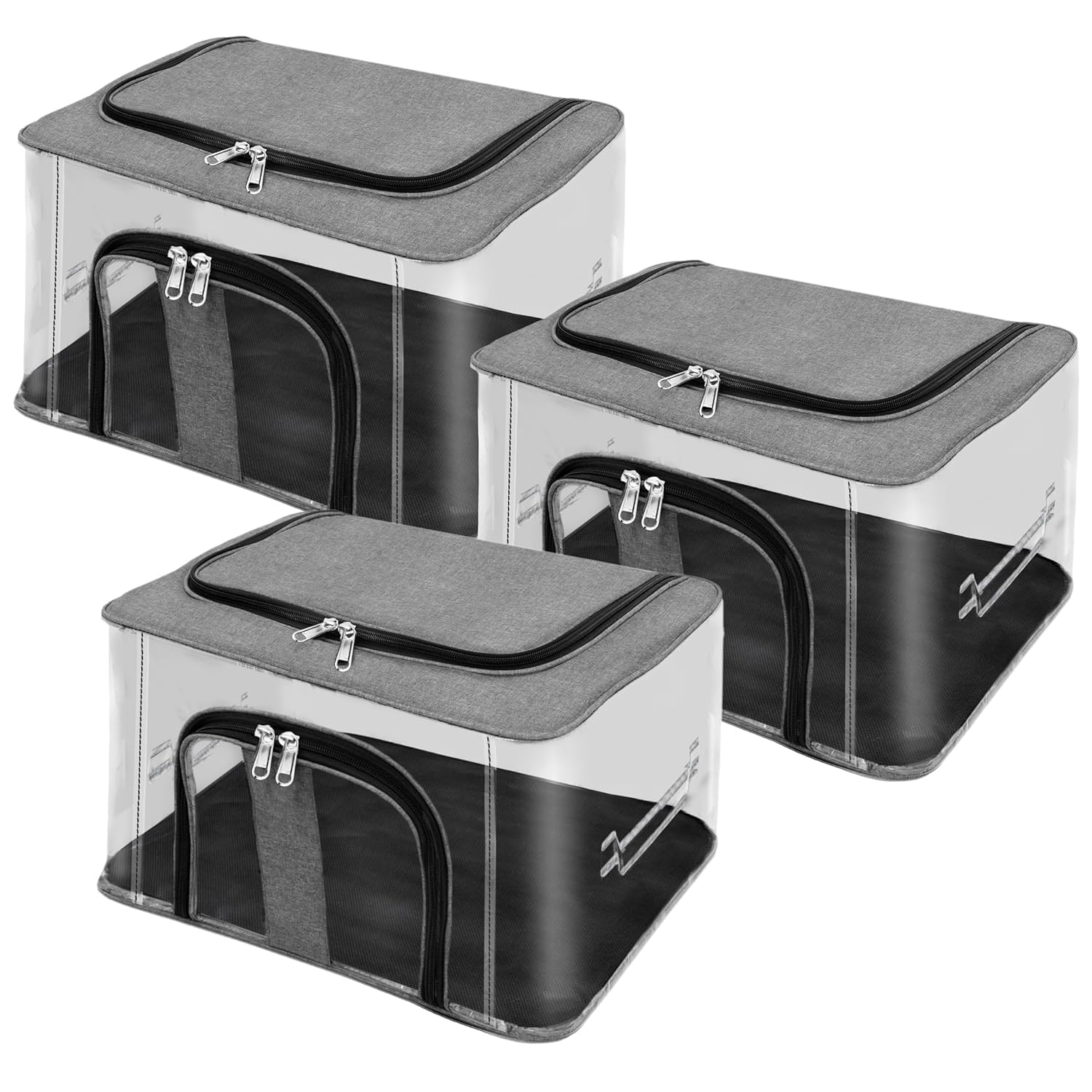 Tekcool 3 Pack Nylon 33 L Pvc Transparent Moisture Proof Storage Box For Clothes Closet Wardrobe Organizer For Clothes Saree Bag