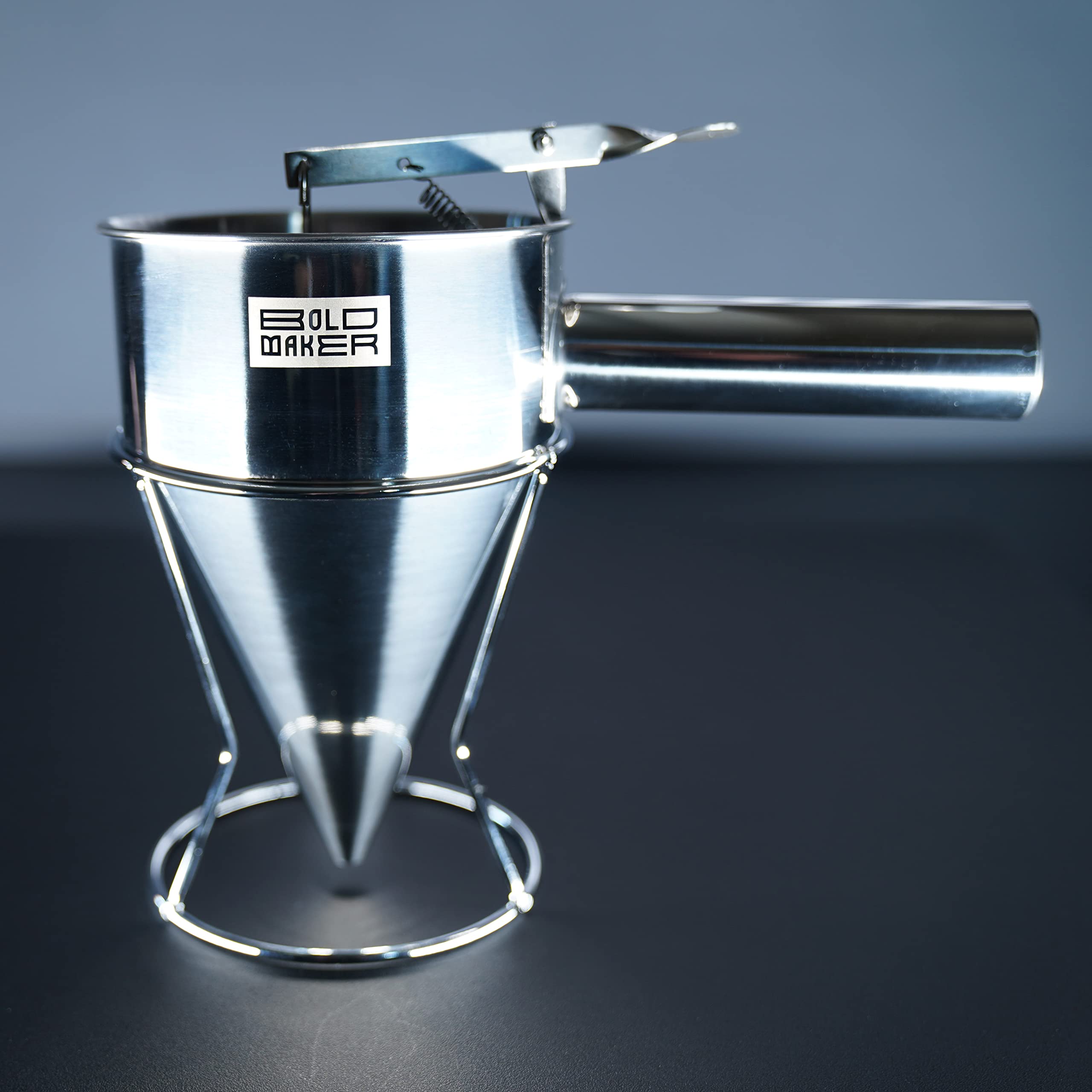 Bold Maker Handheld Stainless Gummy/Candy Depositor Funnel With Stand For Gummies, Candies, Chocolate, Batter And Baked Goods