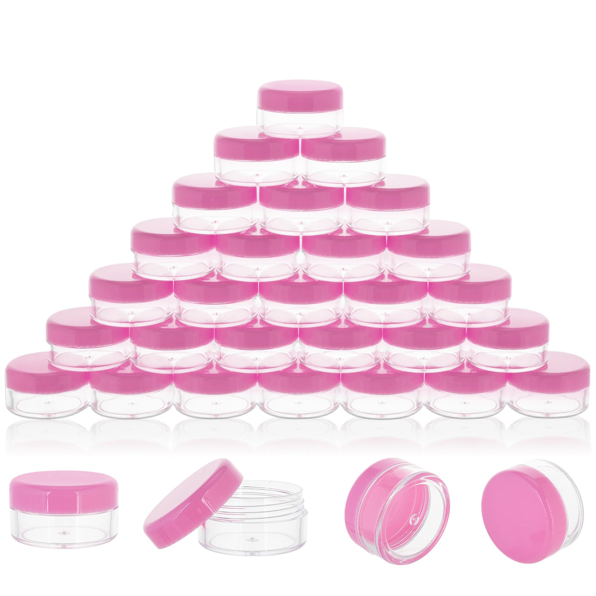 Golacky 10 Gram 40 Count Sample Containers, Small Plastic Containers With Lids, Empty Sample Jars With Labels And Mini Disposabl