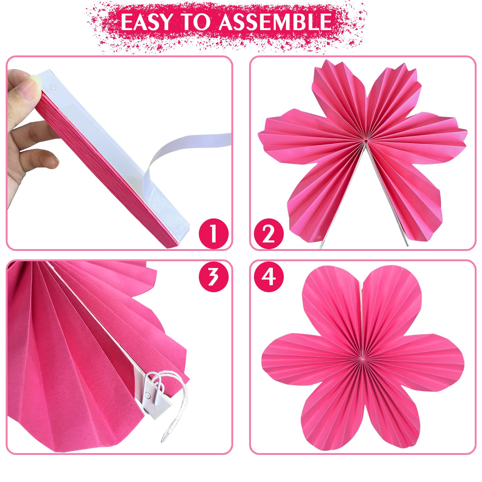 Adlkgg Paper Flowers Leaves Fan Party Decorations, Hanging Flower Wall Backdrop For Classroom Decor, Spring Party Decorations, W
