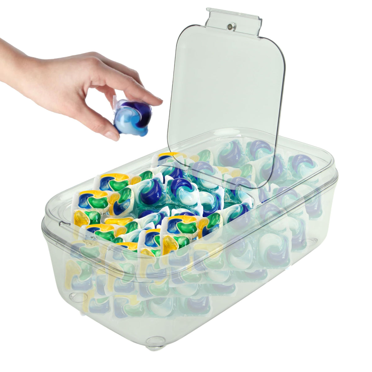 Skywin Laundry Pod Container With Lift Up Lid - Laundry Pod Storage Container For Laundry Room Container Organization Great As L