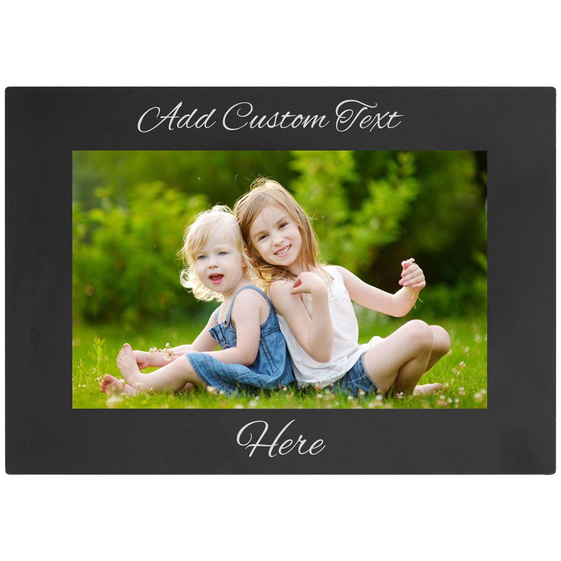 Personalized Add Your Custom Text Engraved Anodized Aluminum Hanging/Tabletop Personlized Group Family Photo Picture Frame 5x7-i