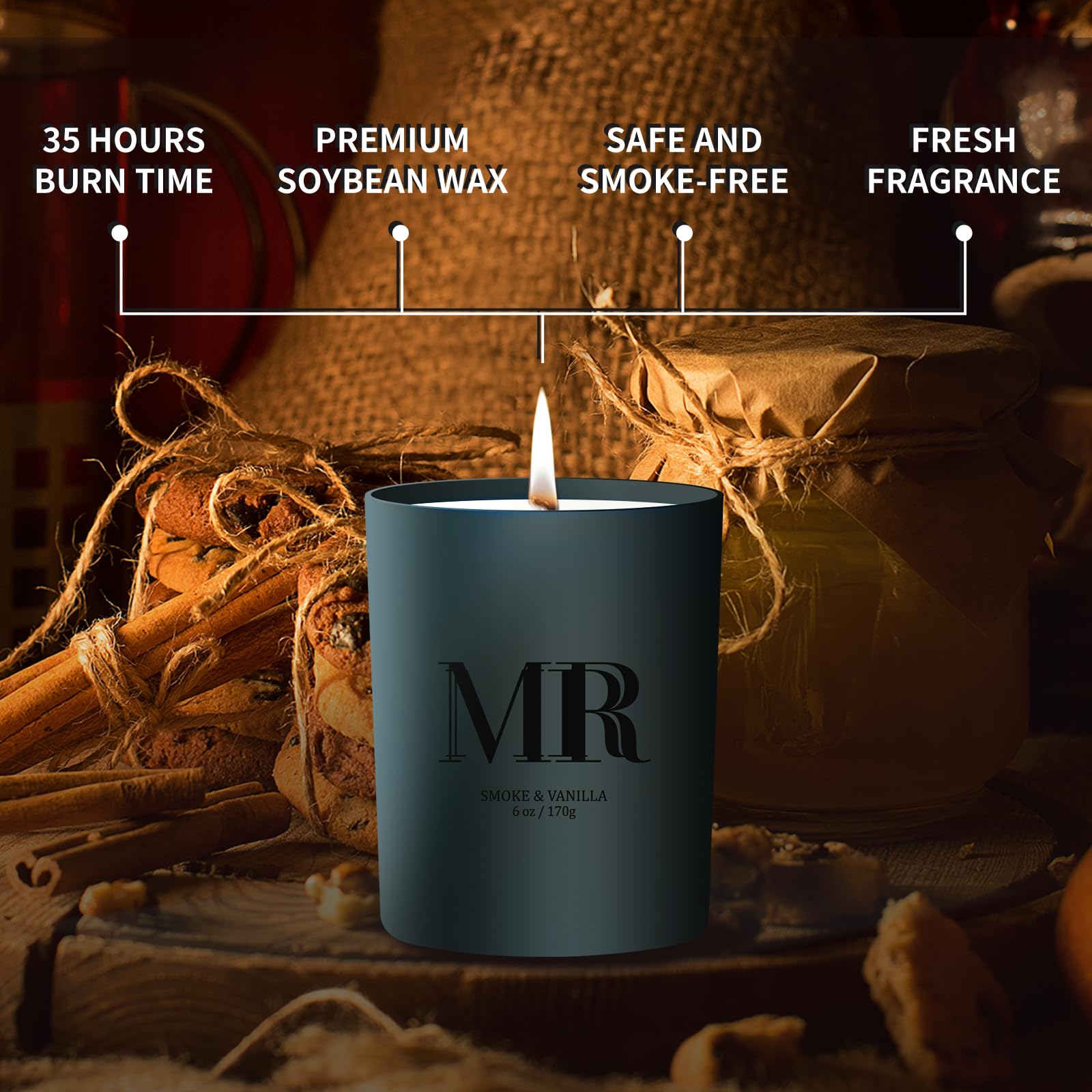 Scented Candle Gifts Set - Men Candle Set Scented Candles for Home, Birthday Gifts for Men Him, Holiday Christmas Aromatherapy G