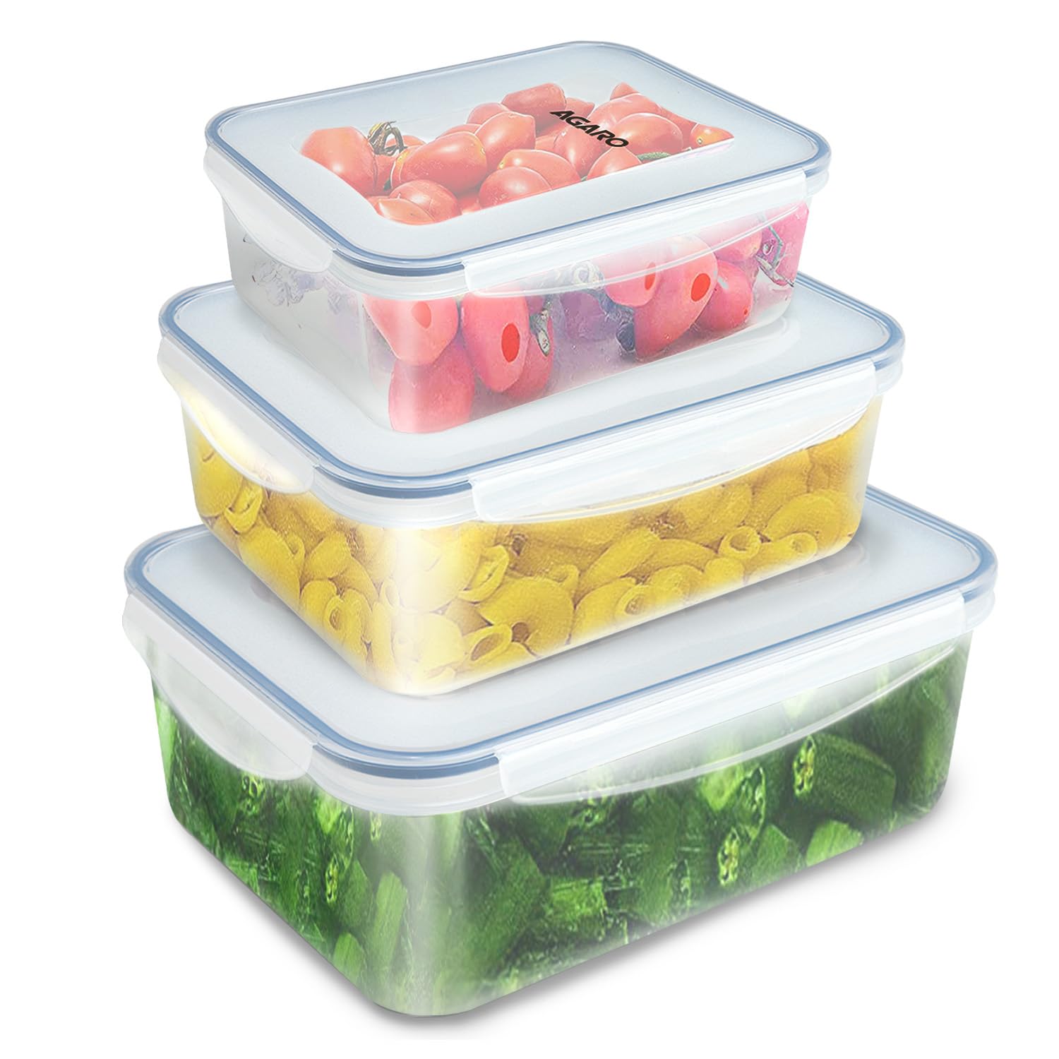 Agaro Airtight Container, Food Storage Container With Lid, Multipurpose Kitchen Container, Rectangular Plastic Body, Leak Proof,