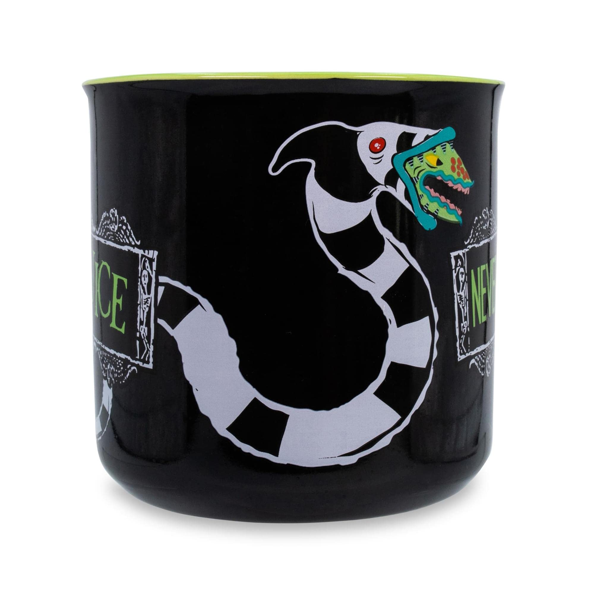 Silver Buffalo Beetlejuice Sandworm Never Trust the Living    Ceramic Camper Mug, 20 Ounces