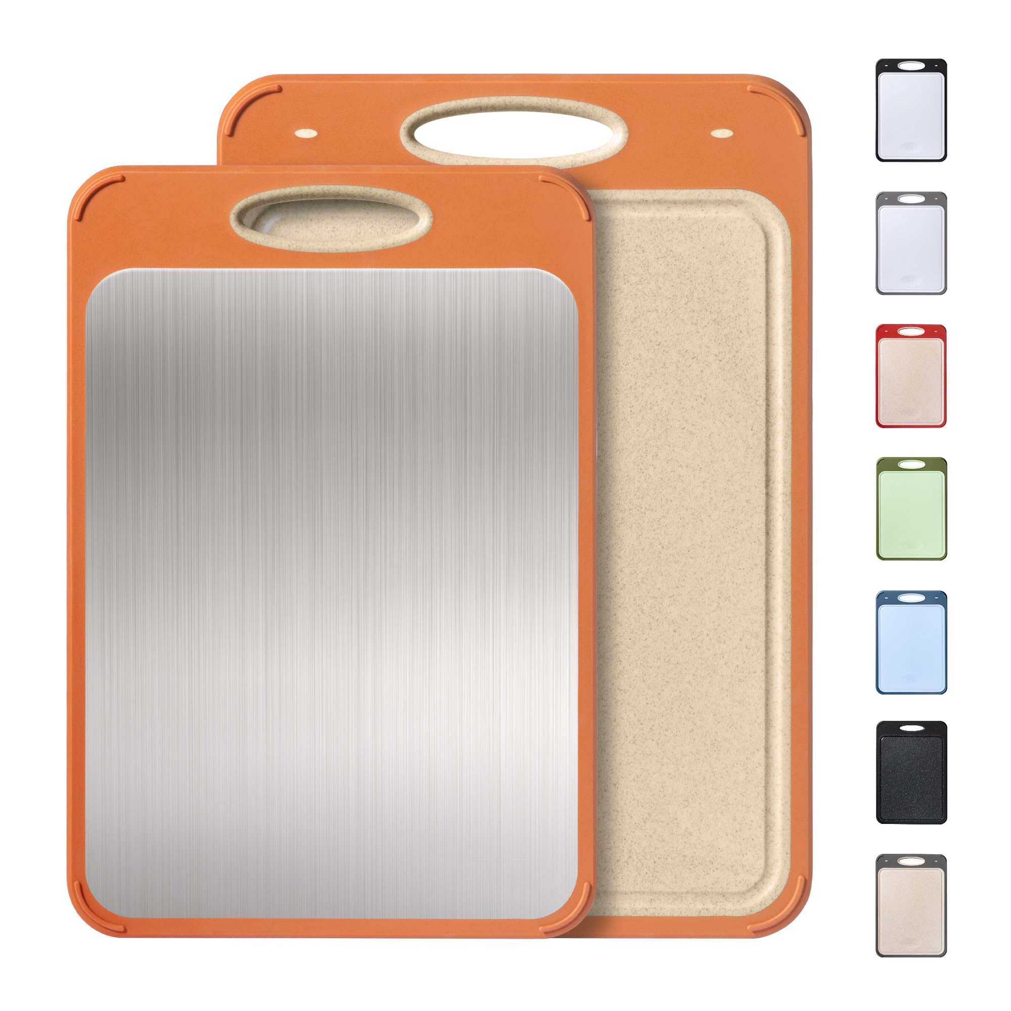 2 in 1 Stainless Steel Cutting Board with Handle 2 Packs Women Her Sister Aunt Wife Hustband Lady Auntie Titi Bestie Soul Happy 