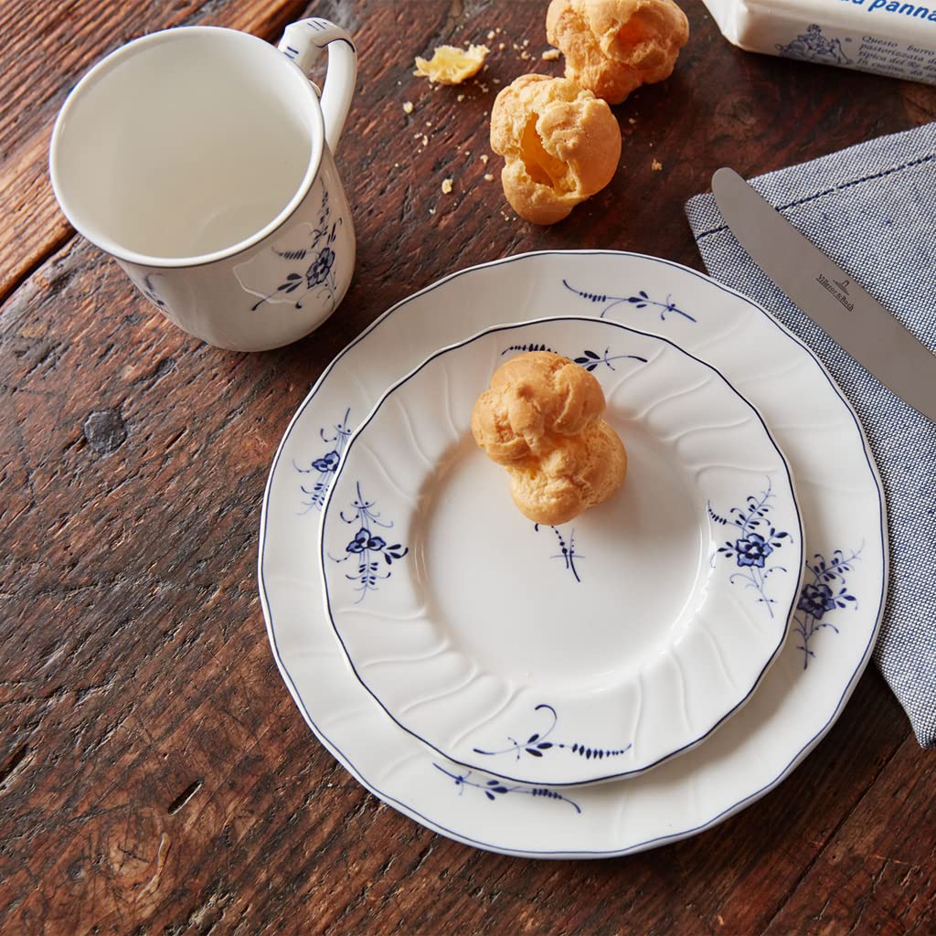 Villeroy & Boch Vieux Luxembourg Mug, 10 Oz, Premium Porcelain, White/Blue