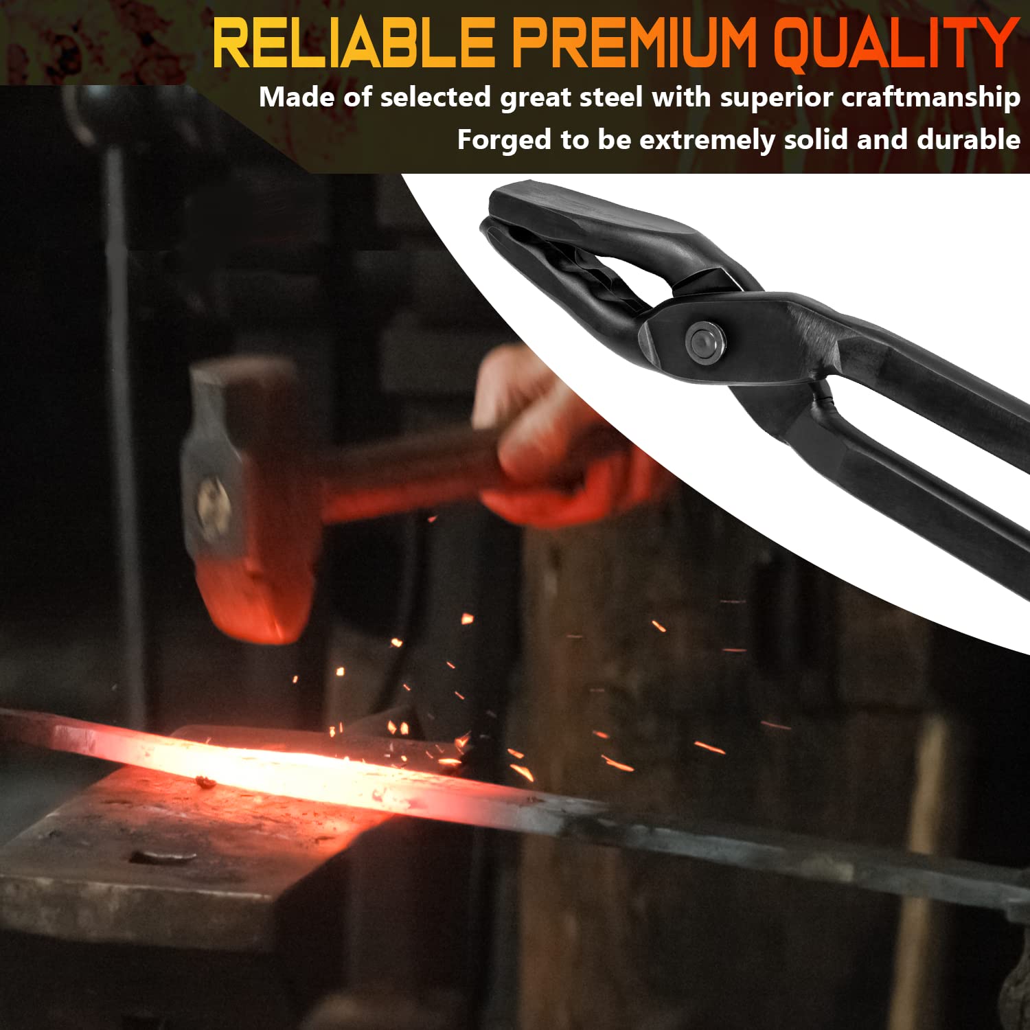 Blacksmith Wolf Jaw Tongs Essential Blacksmithing Utensils Forge Tong For Blacksmiths Handmade Beginners And Professionals (16In