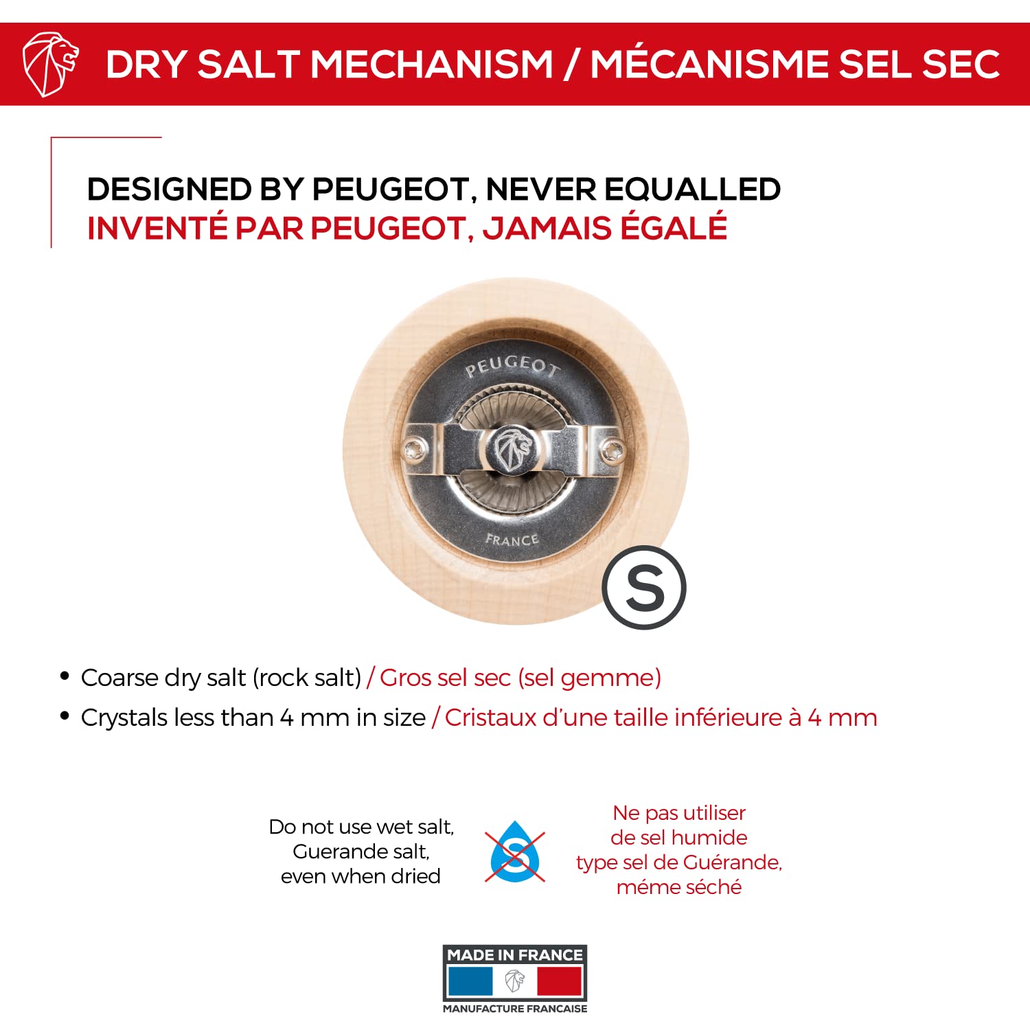 Peugeot - Peugeot - Paris Manual Salt Mill - Classic Adjustable Grinder - Beechwood, Natural 8.67In.