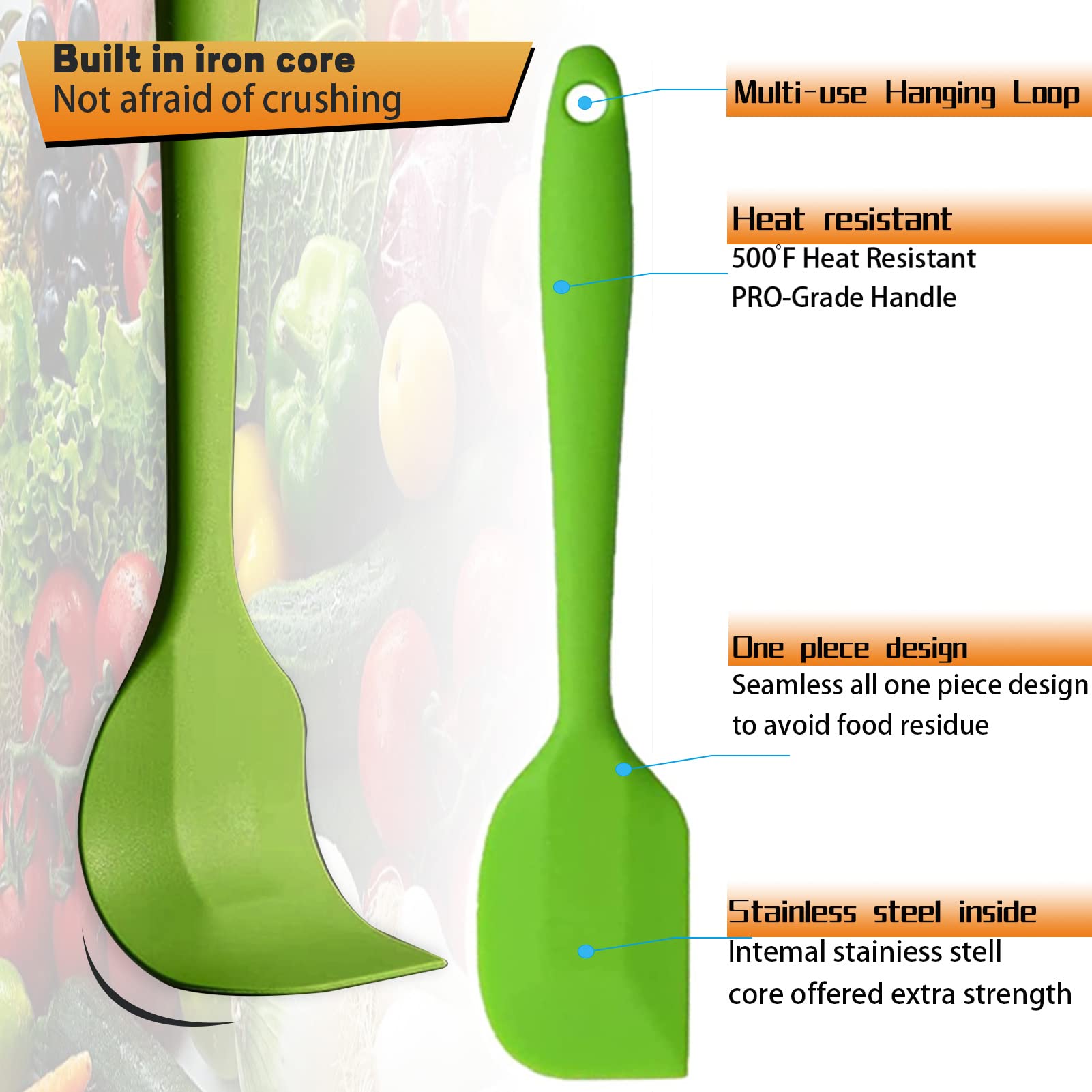 16 Pieces Silicone Spatula, 8.3 Inch Small Spatulas Heat-Resistant Non-Stick With Stainless Steel Core For Cake Cream Cooking Ga
