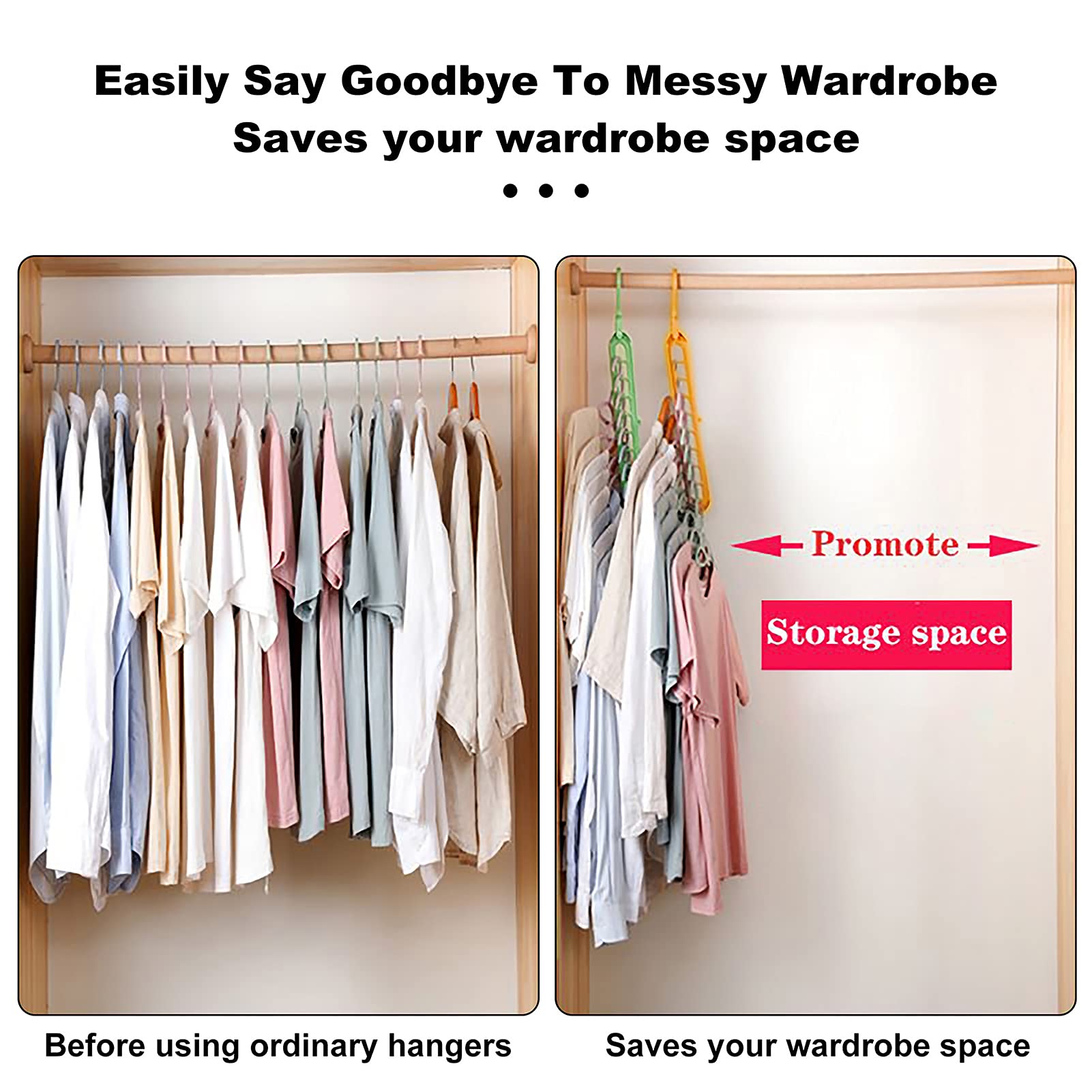 Closet Organizers And Storage,College Dorm Room Essentials, Multifunctional Organizer Magic Space Saving Hangers With 9 Holes St