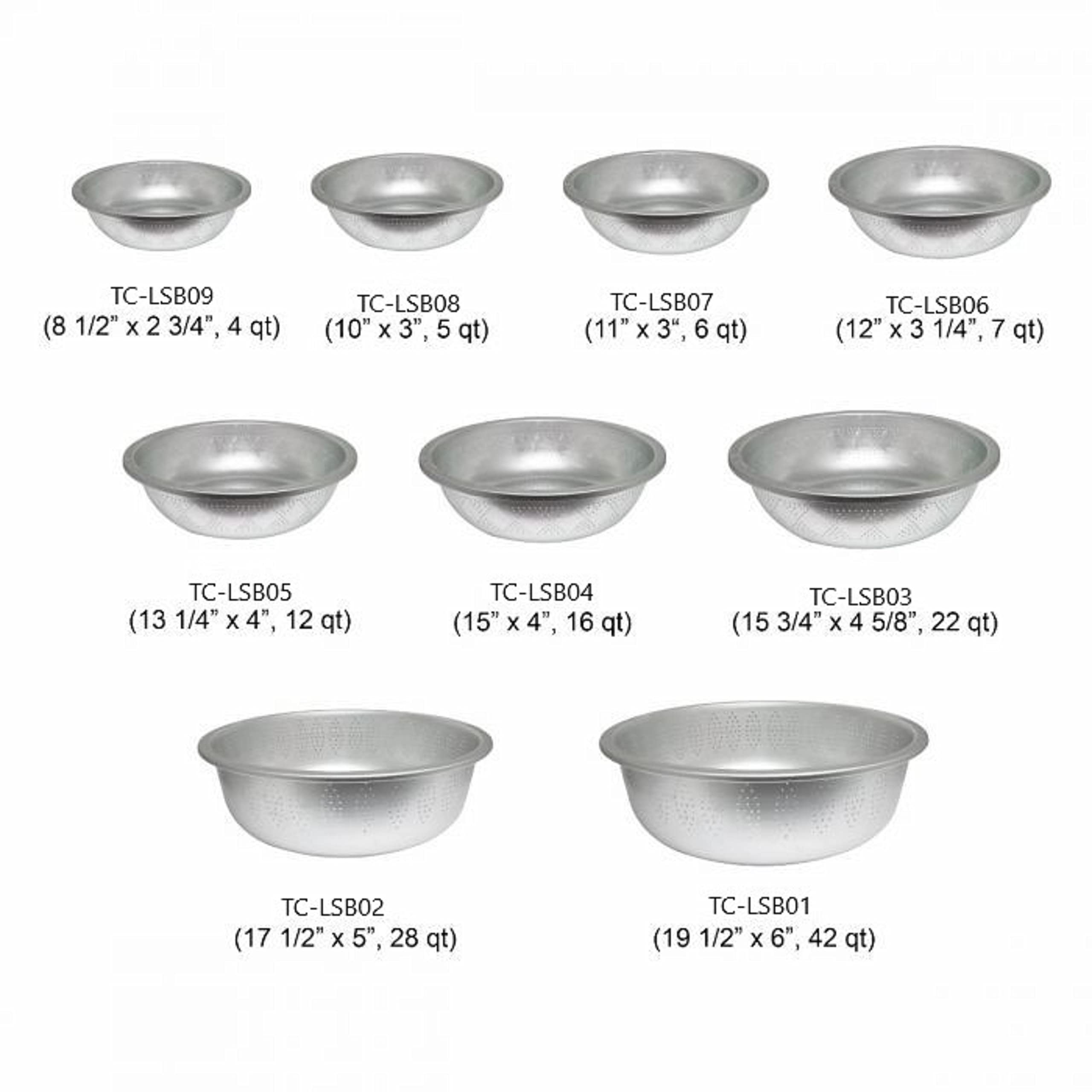 Truecraftware-16 Qt. Aluminum Colander 15'' X 4'' With Tapered Edge- Kitchen Strainer Sieve Wash Vegetables And Fruits Spaghetti