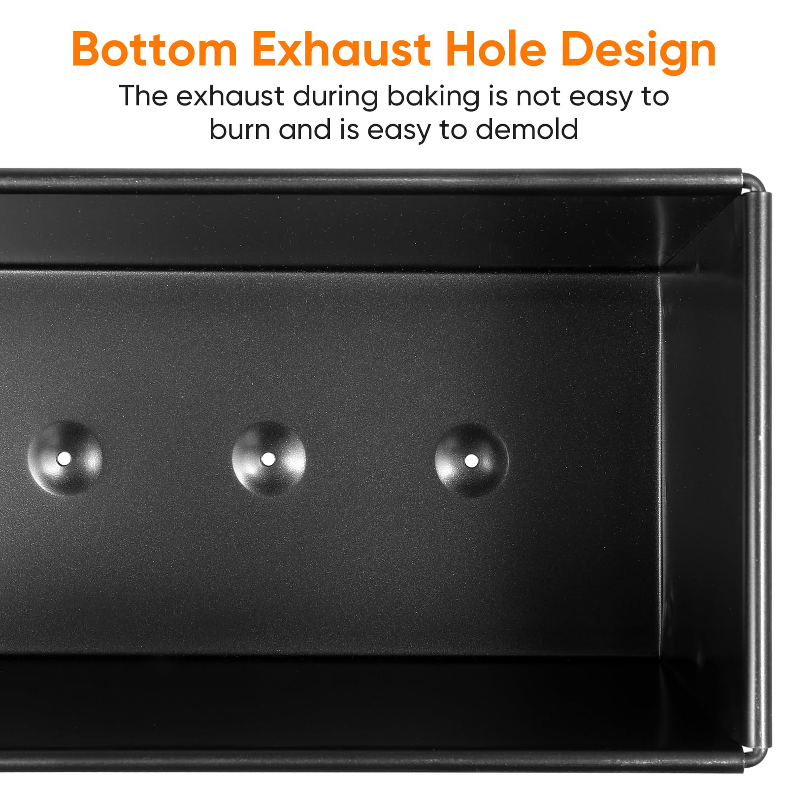 Luxshiny Pullman Baking Pan Bread Tin Loaf Pan With Lid Black Loaf Pan Non- Stick Loaf Pan Toast Bread Bakeware Bread Toast For