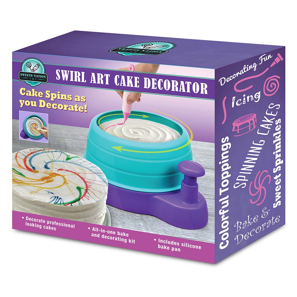 Smart Planet Sweet Nation Swirl Art Cake Decorator, 3Pc, Light Blue