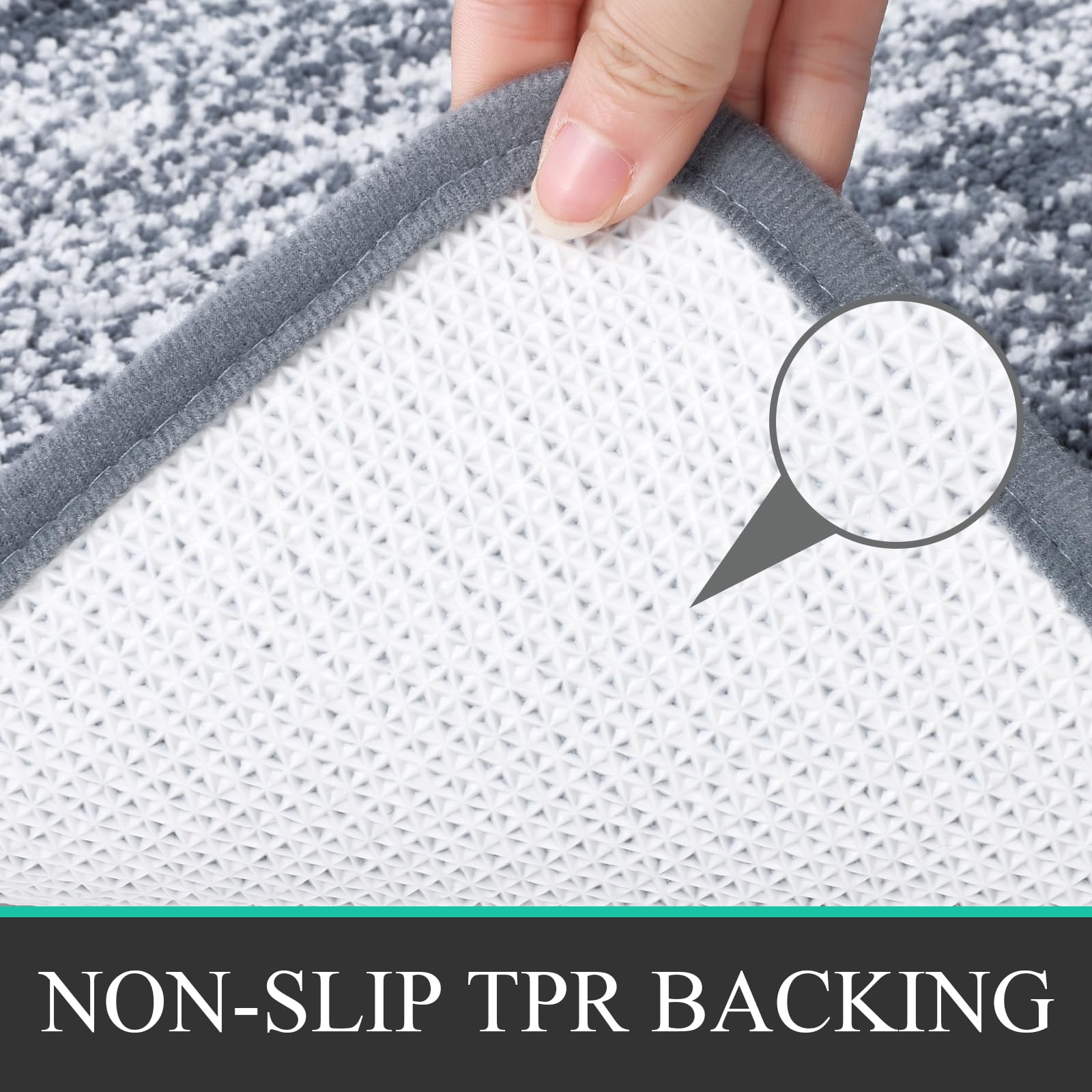 Bsmathom Bathroom Rugs Sets 4 Piece With Toilet Lid Cover, Non-Slip Bath Rugs For Bathroom, Microfiber Shaggy Absorbent Bathroom