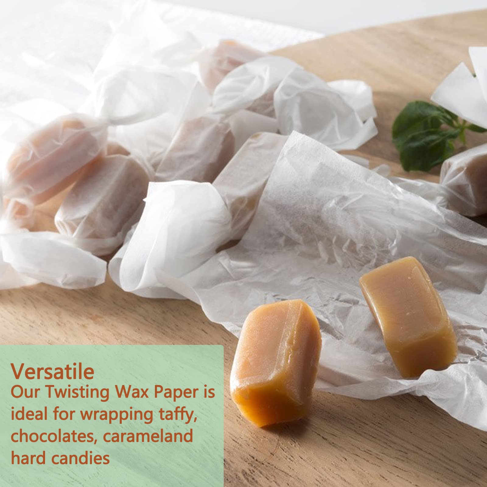 300 Pcs Candy Wrappers For Caramels Non Stick Wax Paper Sheets For Food, 5X5 Inch Parchment Paper Squares Caramel Wrappers Precu