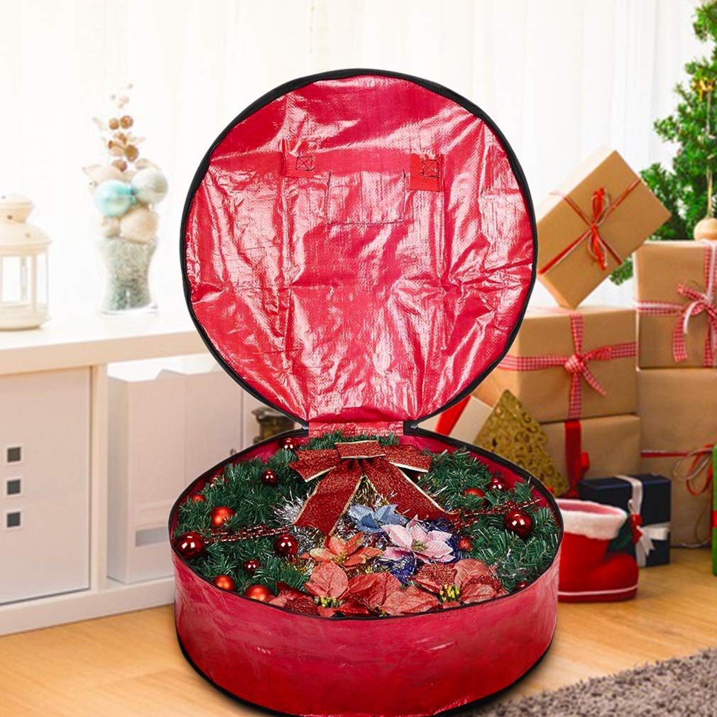 Propik Christmas Wreath Storage Bag 36'' - Garland Holiday Container With Tear Resistant Material - Featuring Heavy Duty Handles
