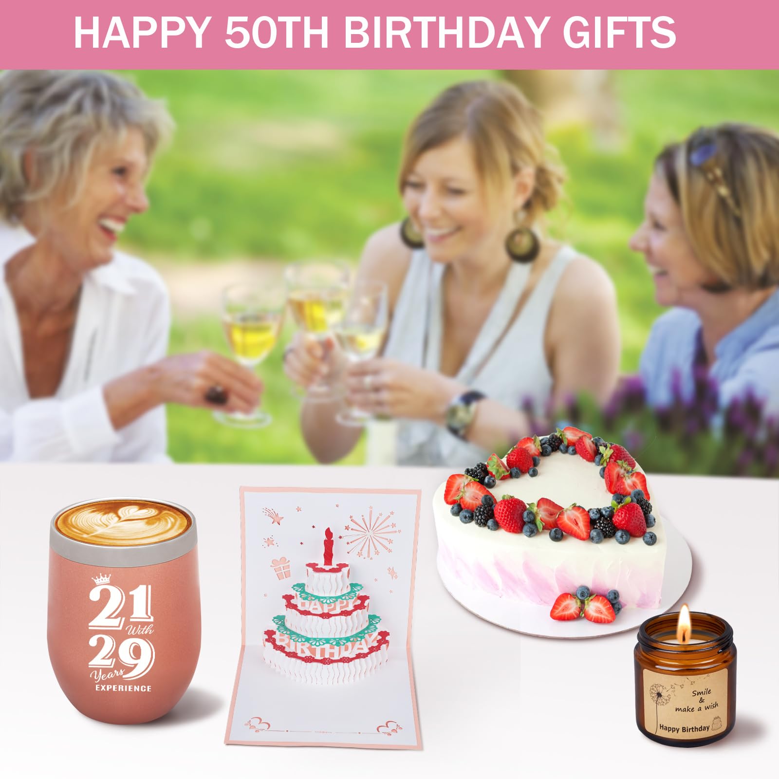 50Th Birthday Gifts For Women, Happy 50Th Birthday Gifts Basket For Her Best Friend Mom Sister Wife Coworker Turning 50, Gift Fo