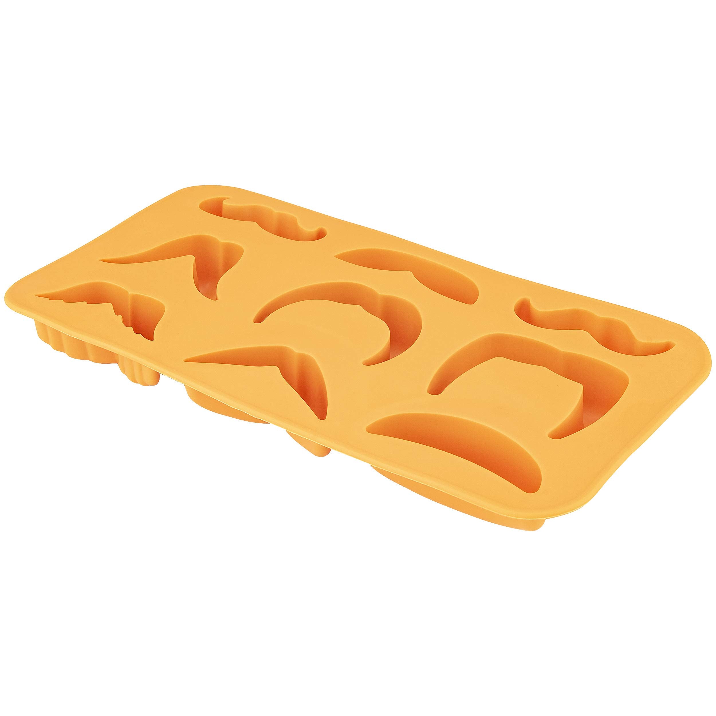 Fairly Odd Novelties Fon-10001 Moustache Variety Ice Cube Tray 6.75'' X 3.60'' X 0.73'' Orange