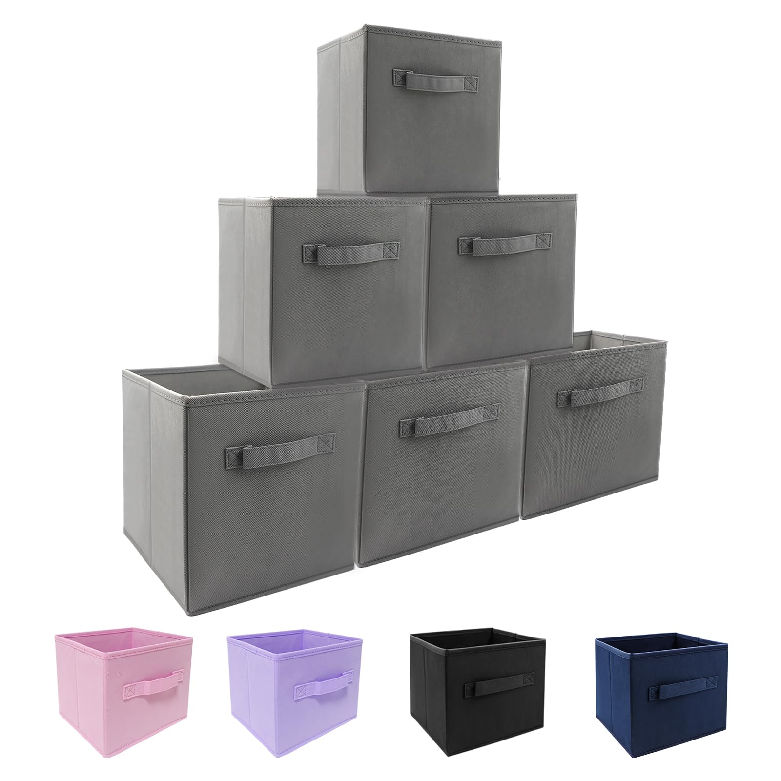 EBIGIC storage bins collapsible storage bins,cube storage organizer (Pack of 6) 9 * 7.5 * 7.5inch,For home and office Collapsibl