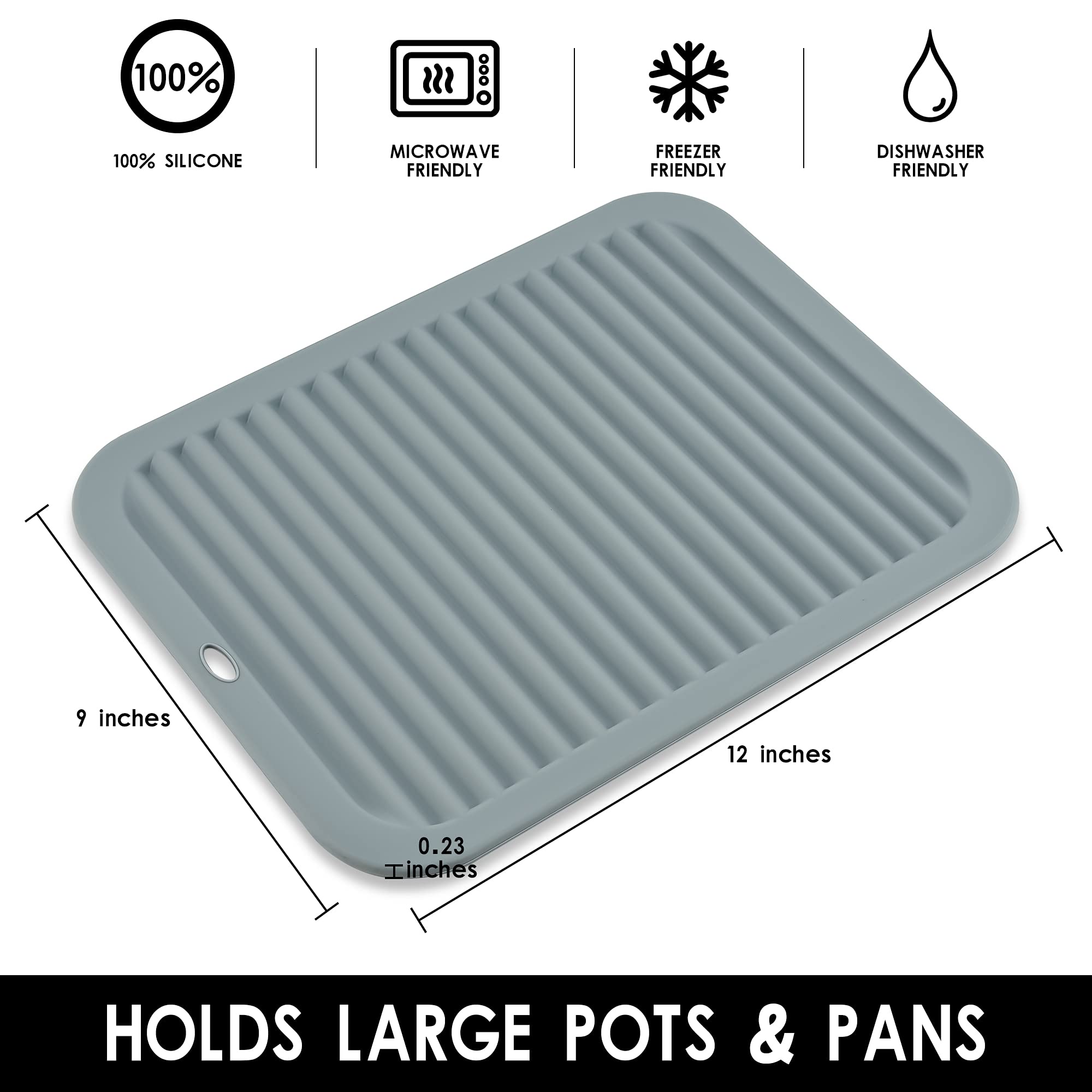 Smithcraft Silicone Trivets For Hot Dishes, Pots & Pans, Silicone Pot Holders Table & Counter, Hot Pads For Kitchen - Waterproof