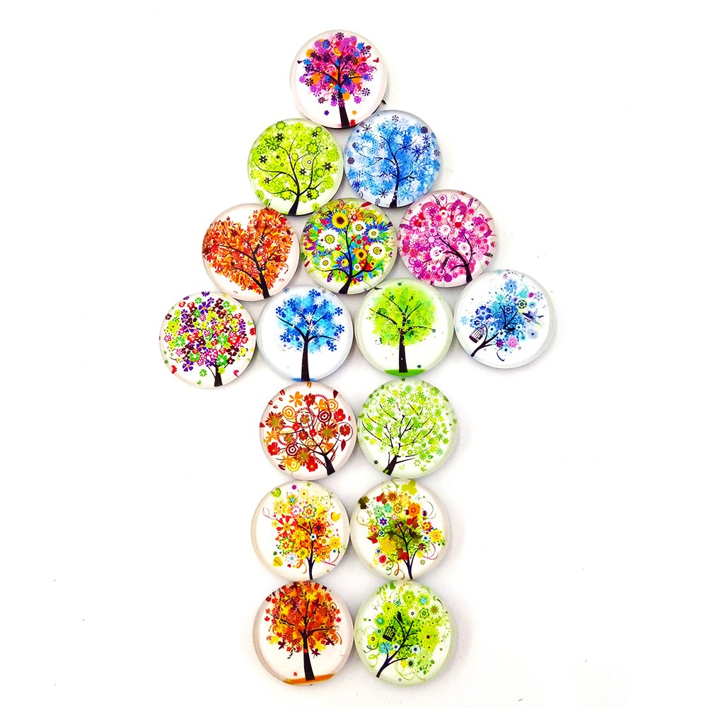 Aligle 16Pcs Beautiful Glass Refrigerator Magnets Fridge Stickers Funny For Office Cabinets Whiteboards Decorative Photo Abstrac