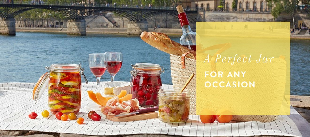 Le Parfait Super Jar - 750Ml French Glass Canning Jar W/Round Body, Airtight Rubber Seal & Glass Lid (24Oz/Pint & Half, Single J