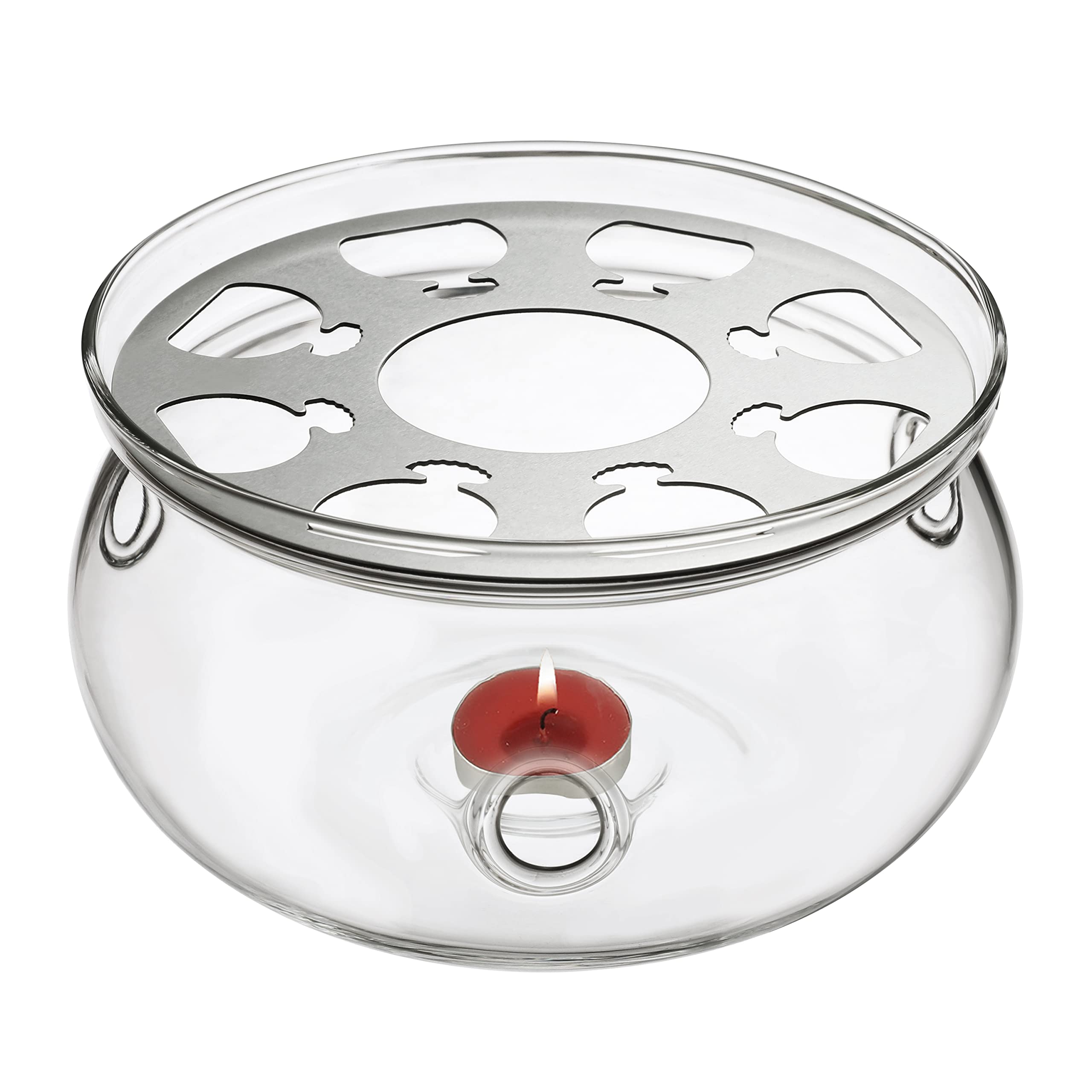 Cnglass Universal Glass Teapot Warmer,Handcrafted With Heat Proof & Lead-Free Glass Tealight Warmer 5.3 In/13.5Cm Diameter (Cand