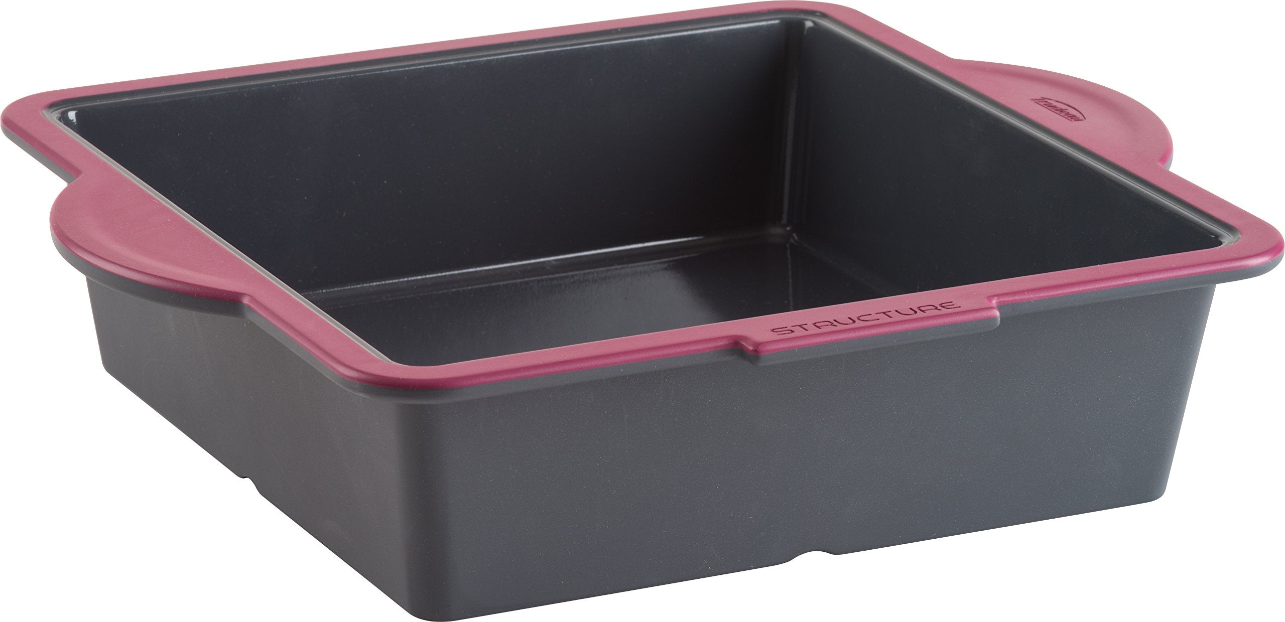 Trudeau Structure Square Novelty Cake Pans In Silicone, Grey/Pink