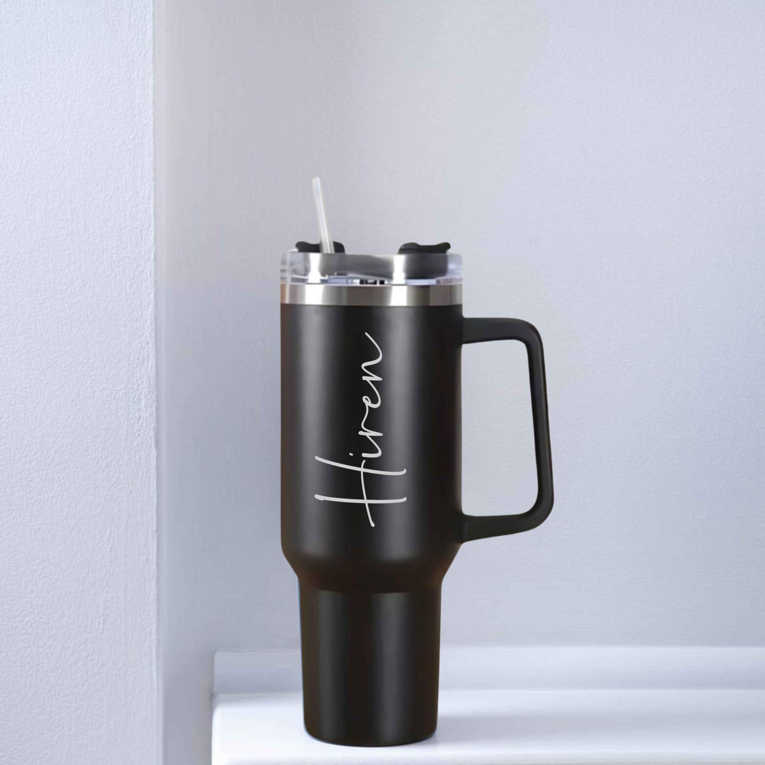 Nutcase Personalized Coffee Tumbler With Lid And Straw Large Size Insulated Travel Mug 1200Ml