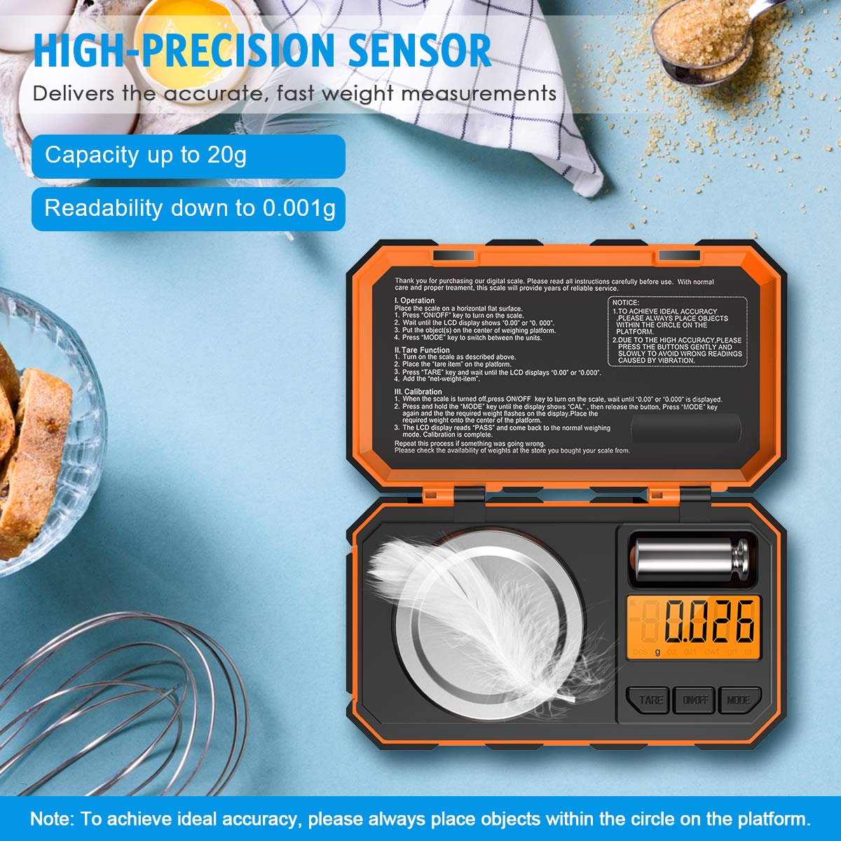 (New Version) Amir Professional Digital Scale, 20G Pocket Scale With 0.001G Accuracy, Electronic Smart Scale With 20G Calibratio