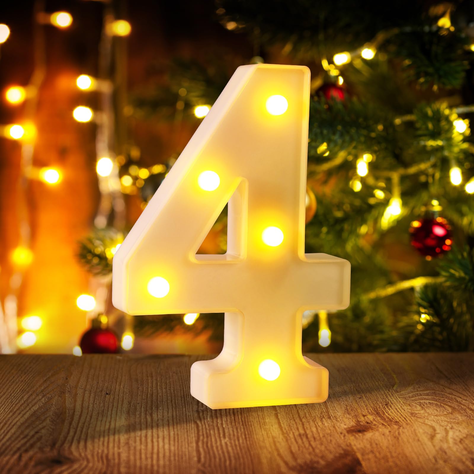 4th Birthday Decorations for Girls and Boys,4 Year Old Birthday Decorations for Centerpieces Table,Light Up Numbers 4 Sign Led f