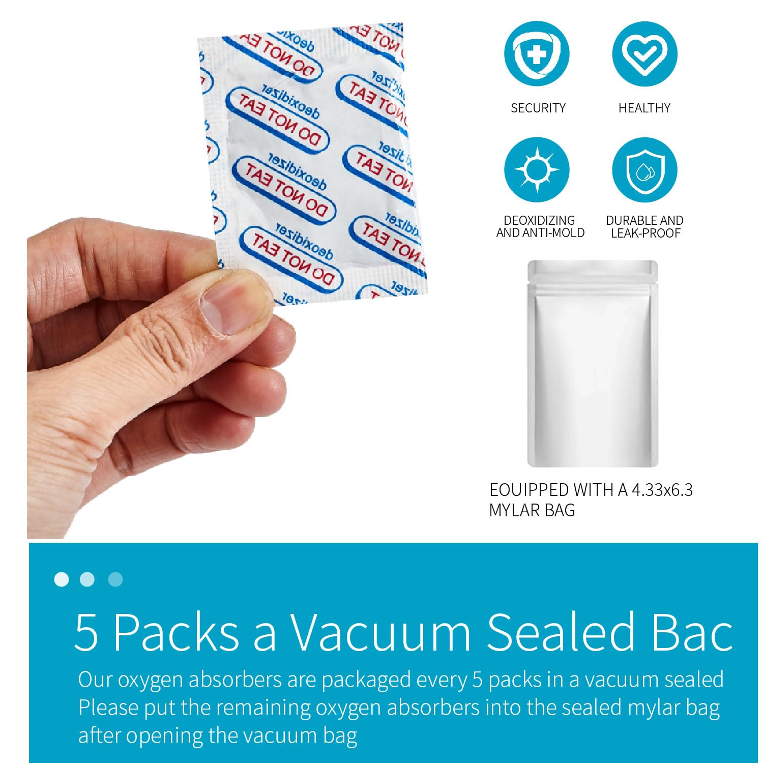 Ytzooll 100 Packs 700Cc Food Grade Oxygen Absorbers (10 Packs In Individual Vacuum Bag, 11X Packs Of 10) Oxygen Absorbers For Fo