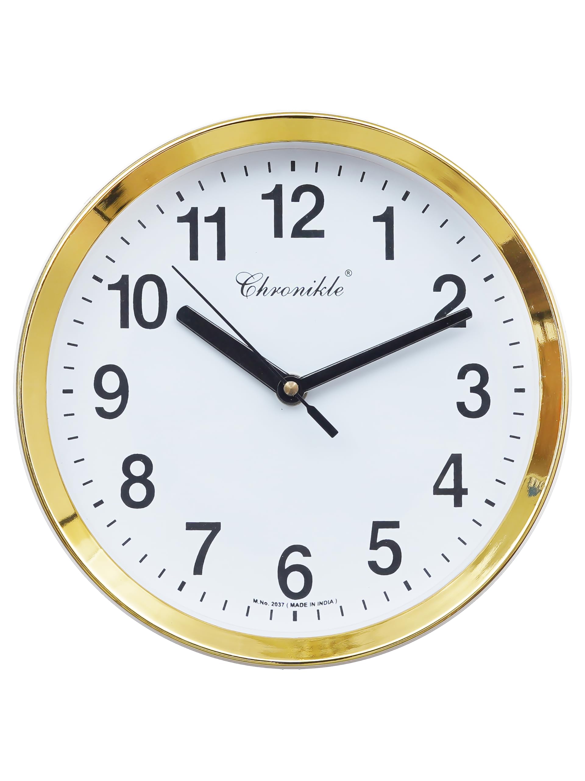 Chronikle Elegant Round Plastic Case White Dial Analog Wall Clock For Living Room Home Decorations Office Gifts (Size: 20 X 4.5