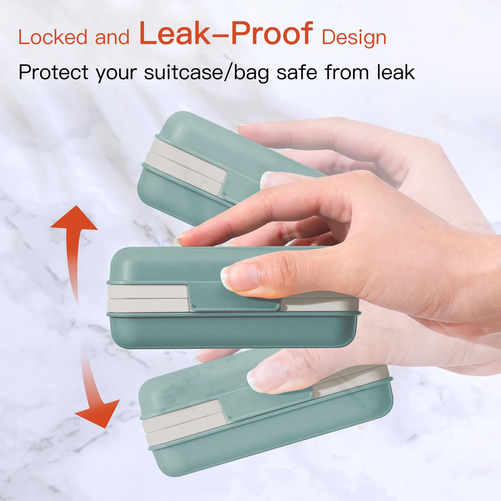 Quatish Bar Soap Holder Dish - Portable Leakproof Soap Case for Travel, Gym, Camping - Blue, Model SD-FRECT-1P-BL
