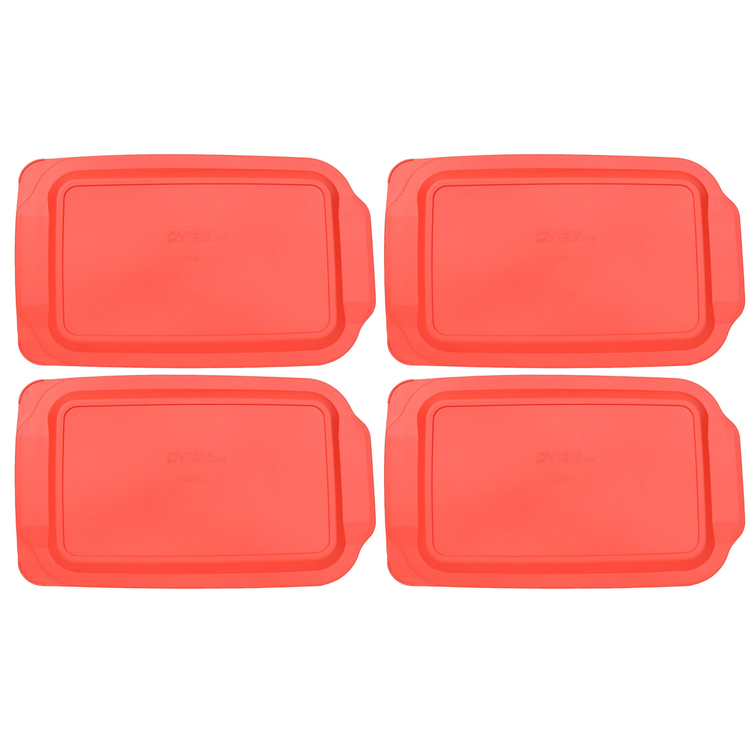 Pyrex 234-Pc 4Qt Red Rectangle Plastic Food Storage Lid, Made In Usa - 4 Pack