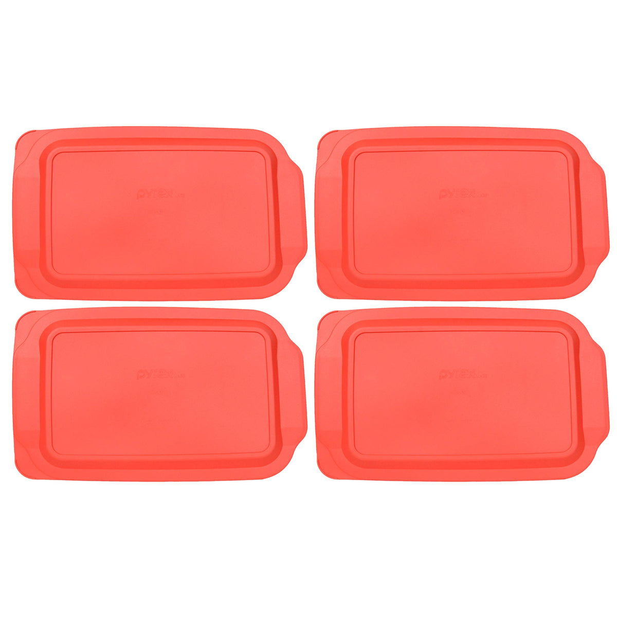 Pyrex 234-Pc 4Qt Red Rectangle Plastic Food Storage Lid, Made In Usa - 4 Pack