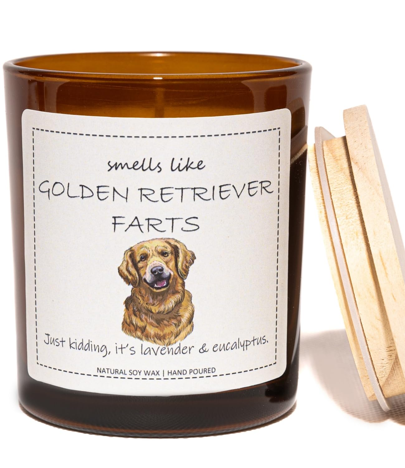 Golden Retriever Gifts & Decor,Dog Mom Gifts, Smells Like Golden Retriever Farts Candle - Lavender & Eucalyptus, Crafted by Natu