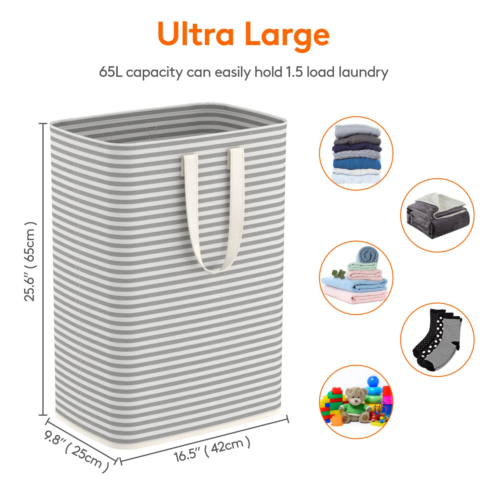 Lifewit Laundry Hamper Large Collapsible Laundry Baskets, Freestanding Waterproof Clothes Hamper with Easy Carry Handles in Laun