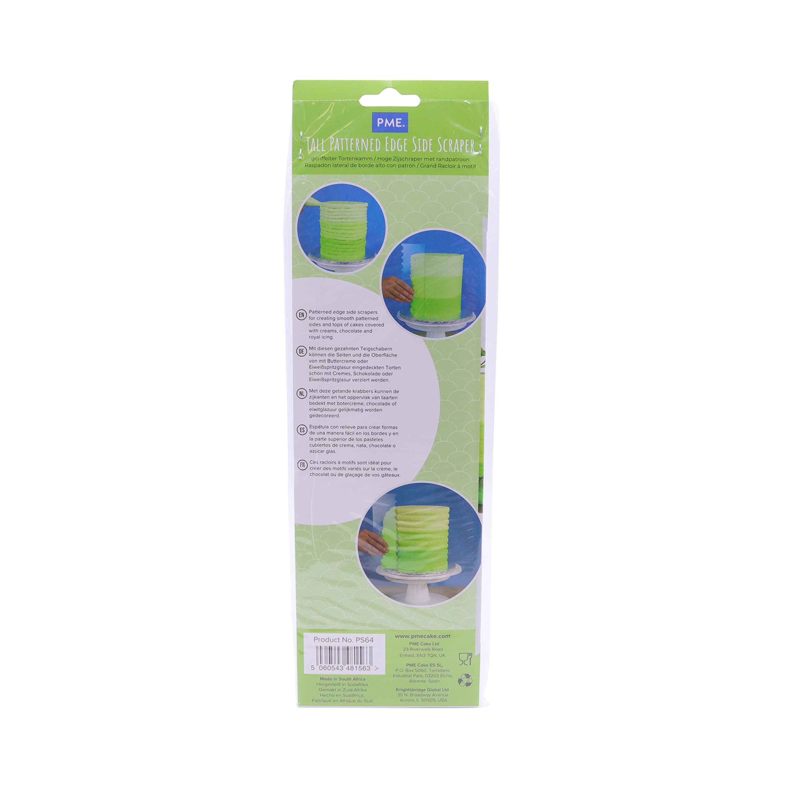 Pme Tall Patterned Edge Side Scraper For Cake Decorating-Scallop, Standard, Transparent