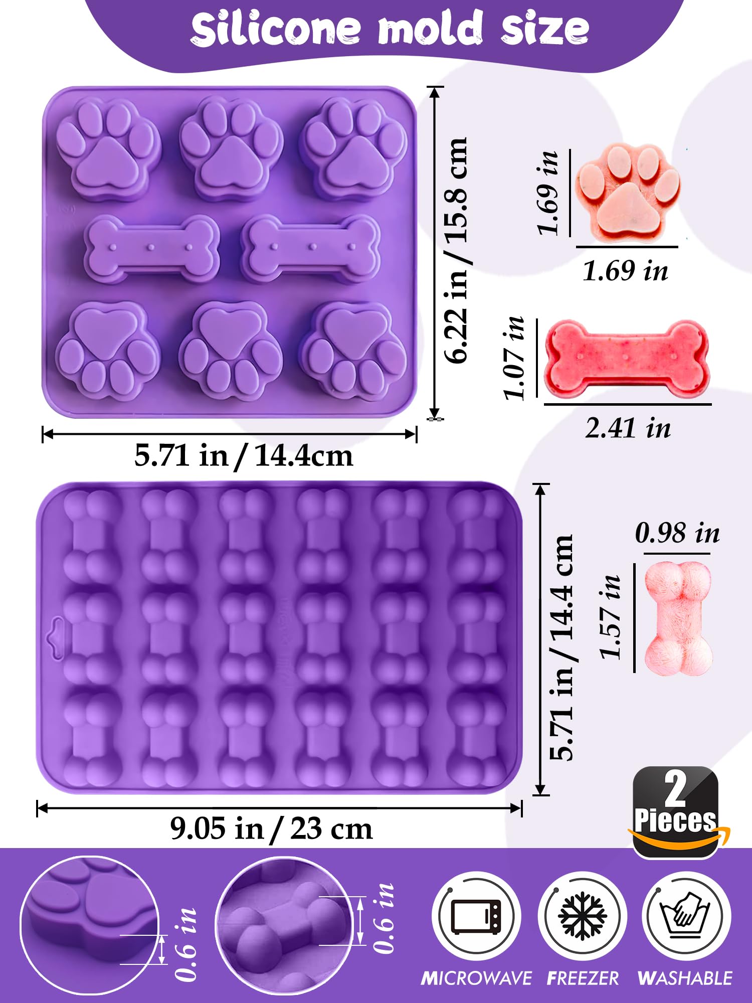 Rugvomwm 123 Pcs Homemade Dog Treats Set Silicone Molds Cookie Cutters,Including 2 Dog Treat Mold,5+12 Cookie Cutters And, 4 Dog