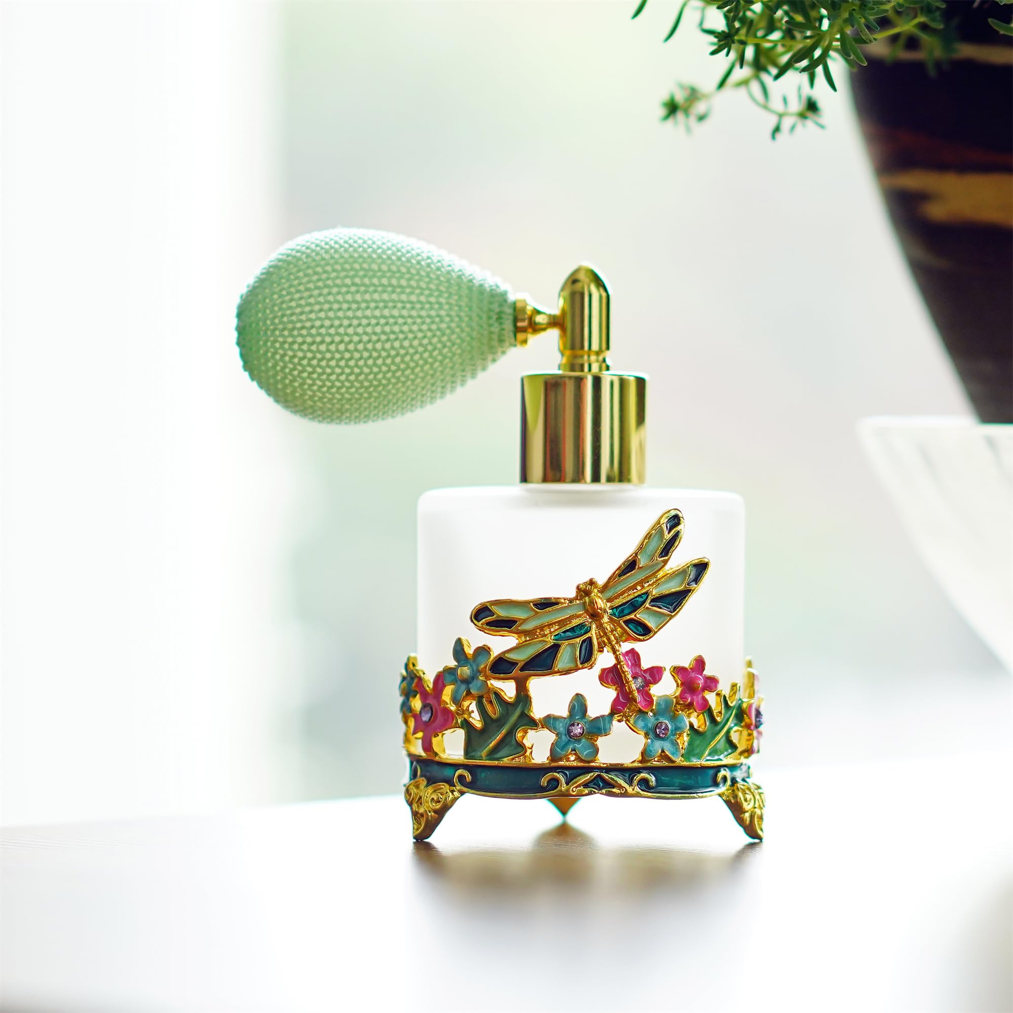 Yu Feng 18Ml Frosted Refillable Perfume Bottle Round Glass Perfume Spray Bottle Hand-Painted Empty Travel Perfume Atomizer Gift