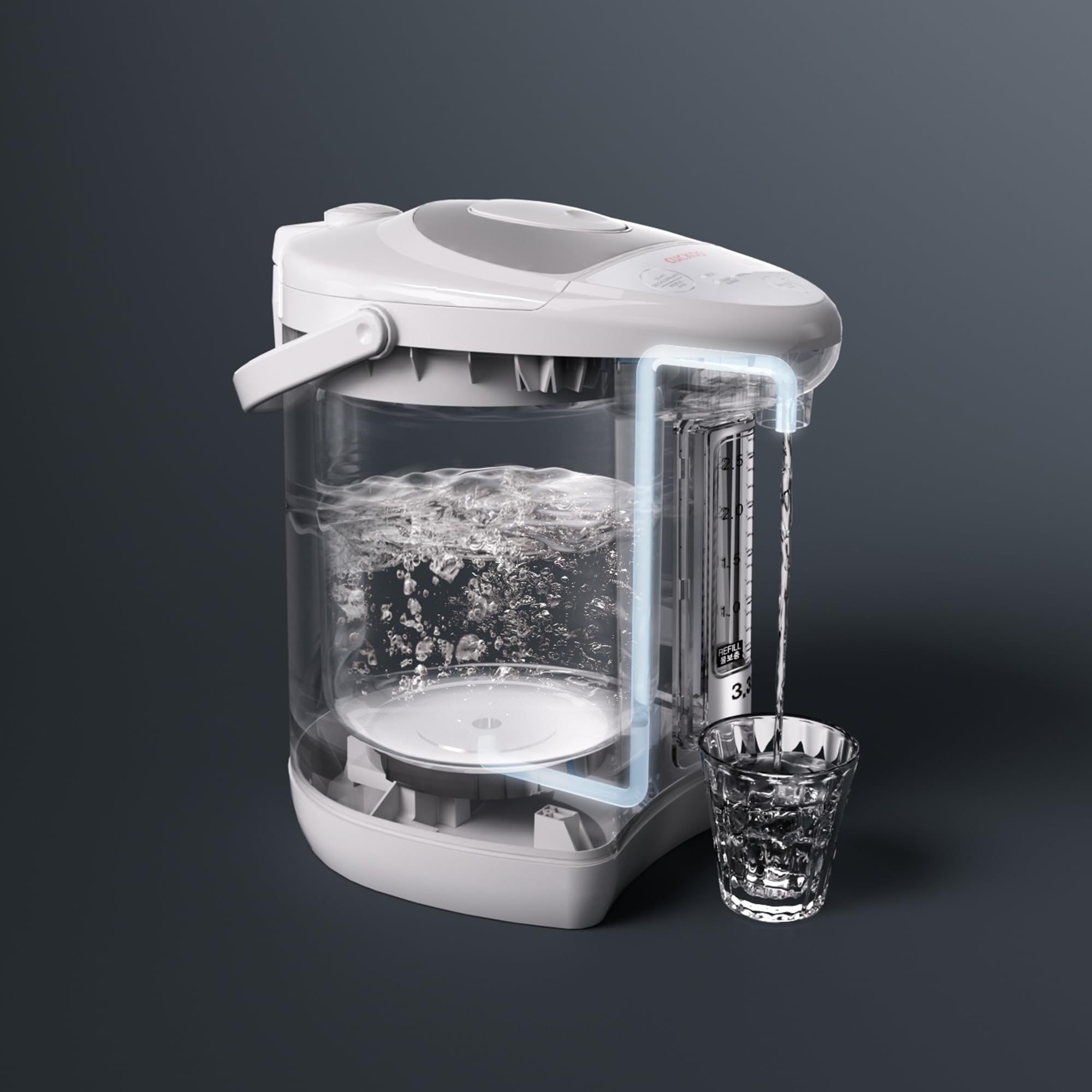 Cuckoo Electric Hot Water Urn Pot Dispenser 3.3L (111 Oz), Safety Lock, Rotating Base, Instant Auto Boiler And Warmer, For Tea &