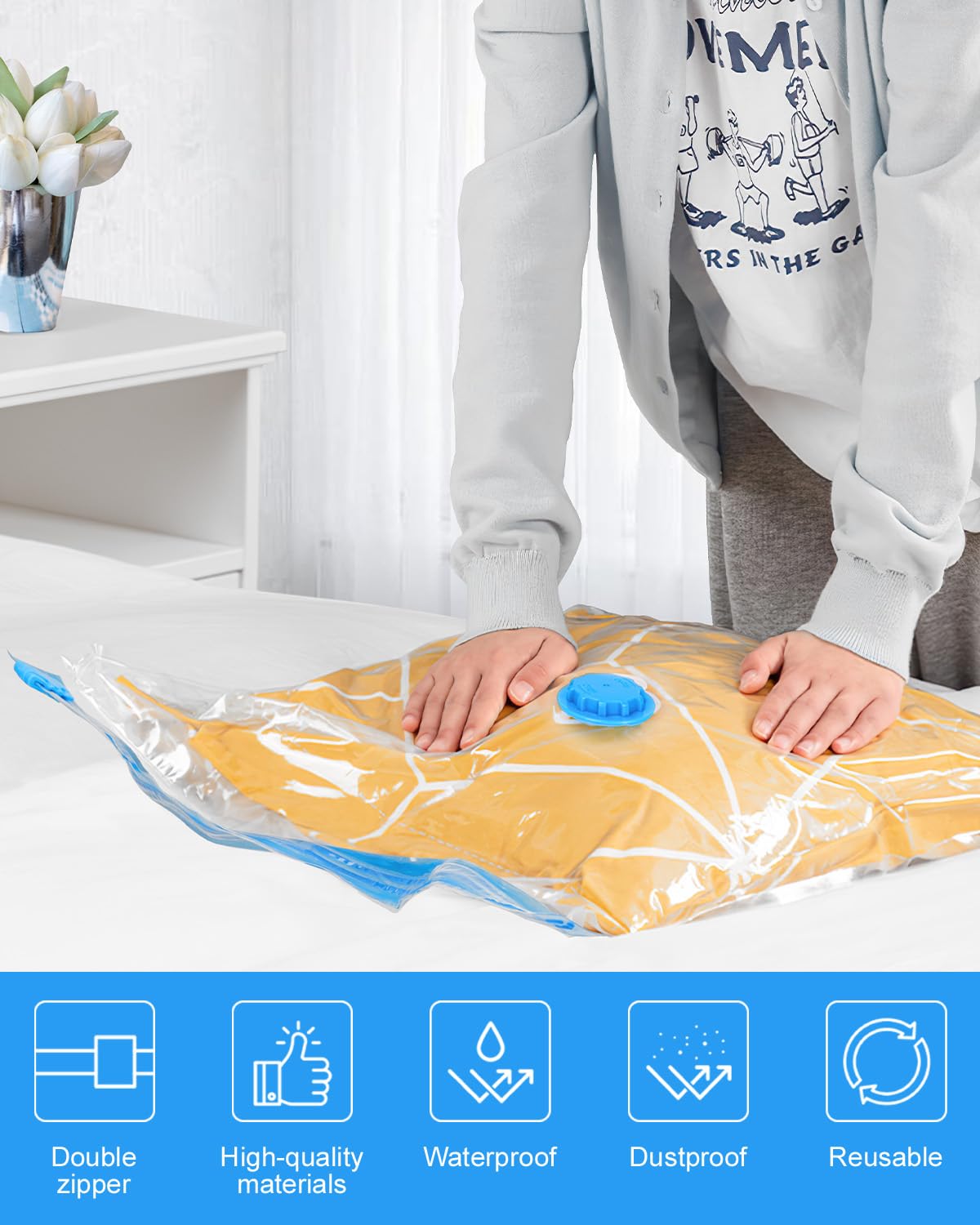 Vacuum Storage Bags 12 Pack Vacuum Sealed Bags For Clothing Vacuum Seal Bags Space Saver Bags Compression Bags Vacuum Bags For T