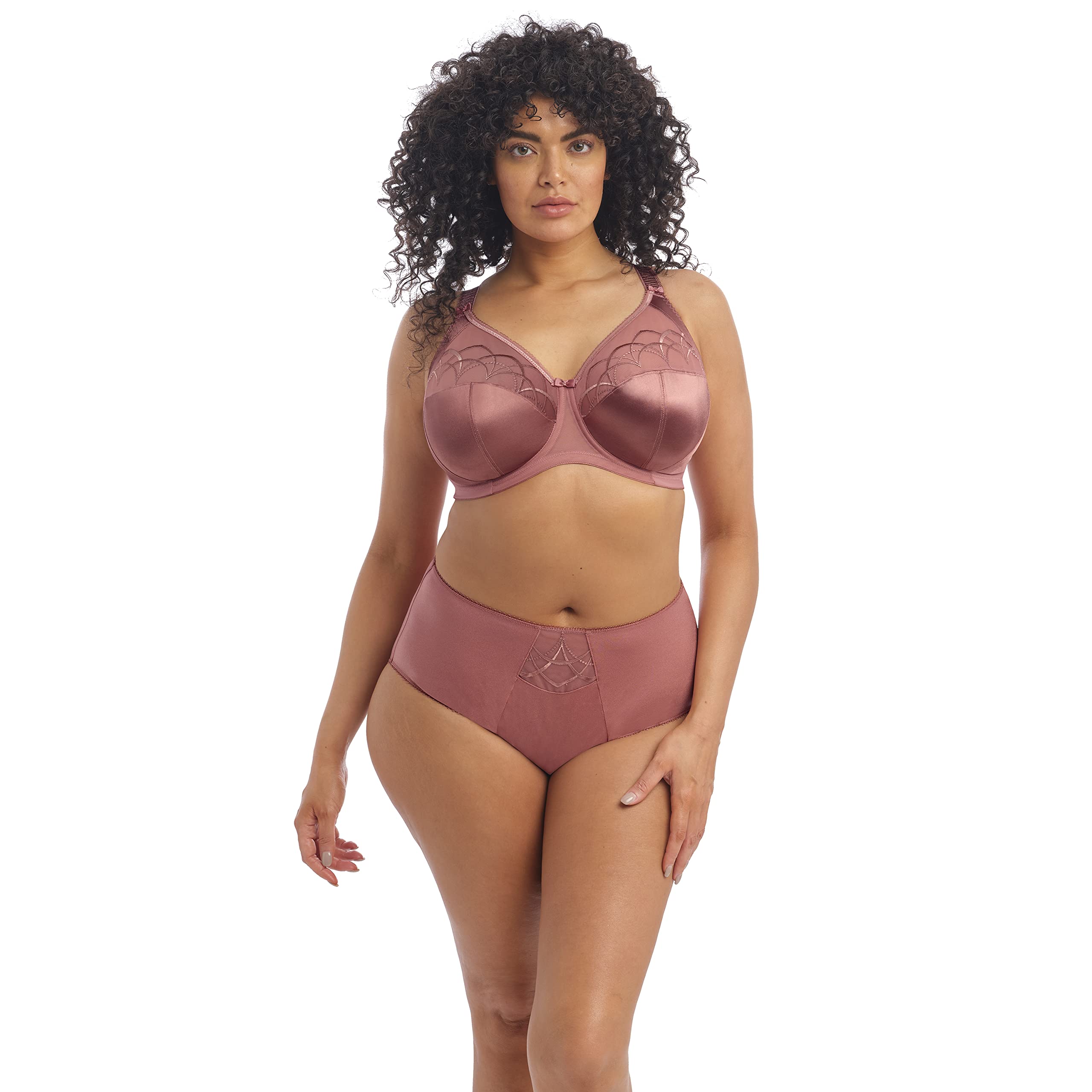 Elomi Womens Plus Size Cate Underwire Full Cup Banded Bra, Rosewood, 42Ff