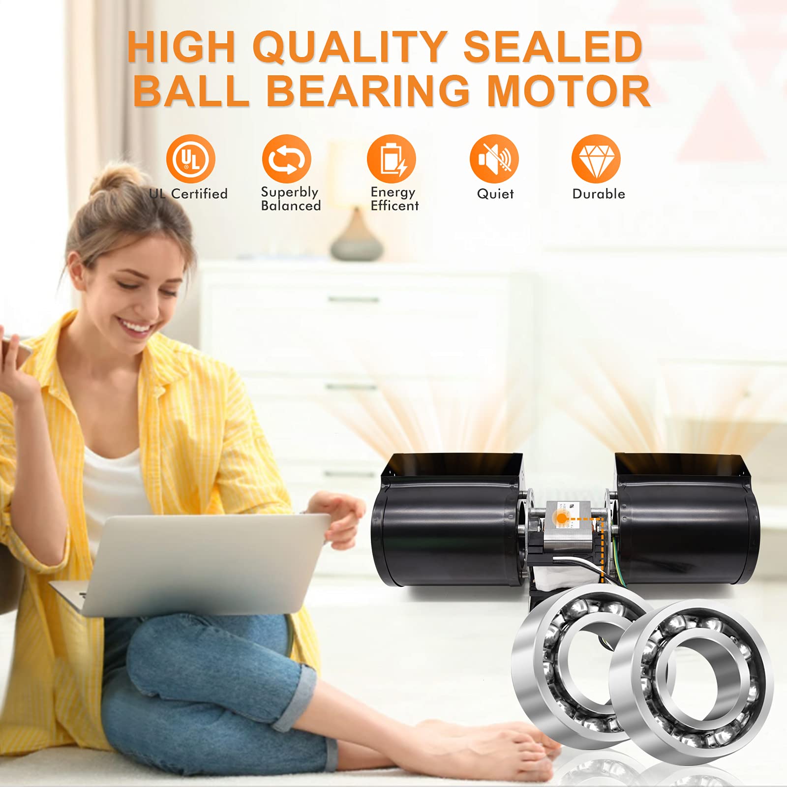 Adviace GFK-160 GFK-160A Fireplace Blower Fan Kit for Heat-N-Glo, Heat and Glow, Heat&Glo, Hearth and Home, Superior, Quadra-Fir