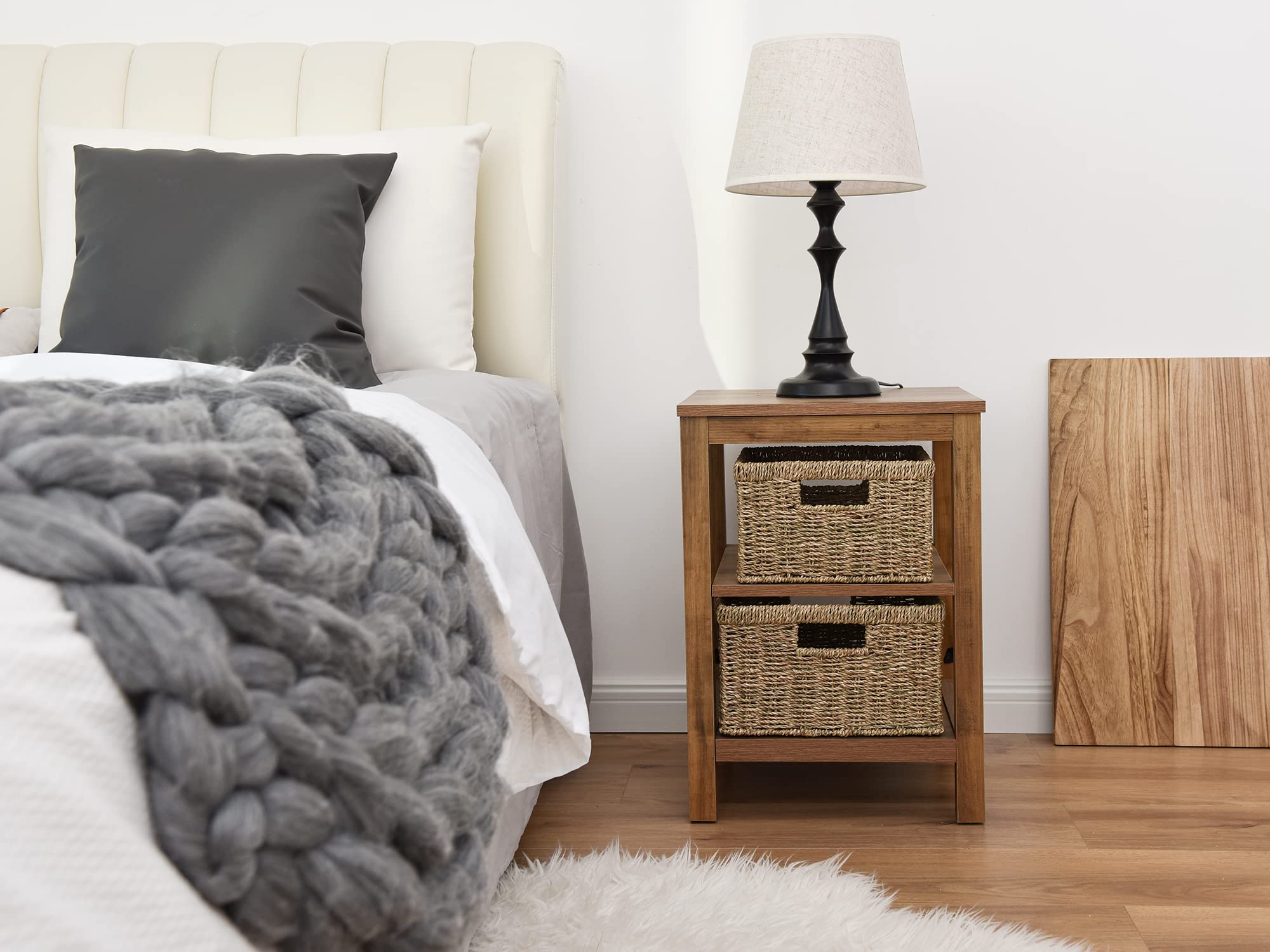 Storageworks Wicker Storage Baskets, Handwoven Seagrass Baskets For Organizing, Decorative Wicker Baskets With Built-In Handles,